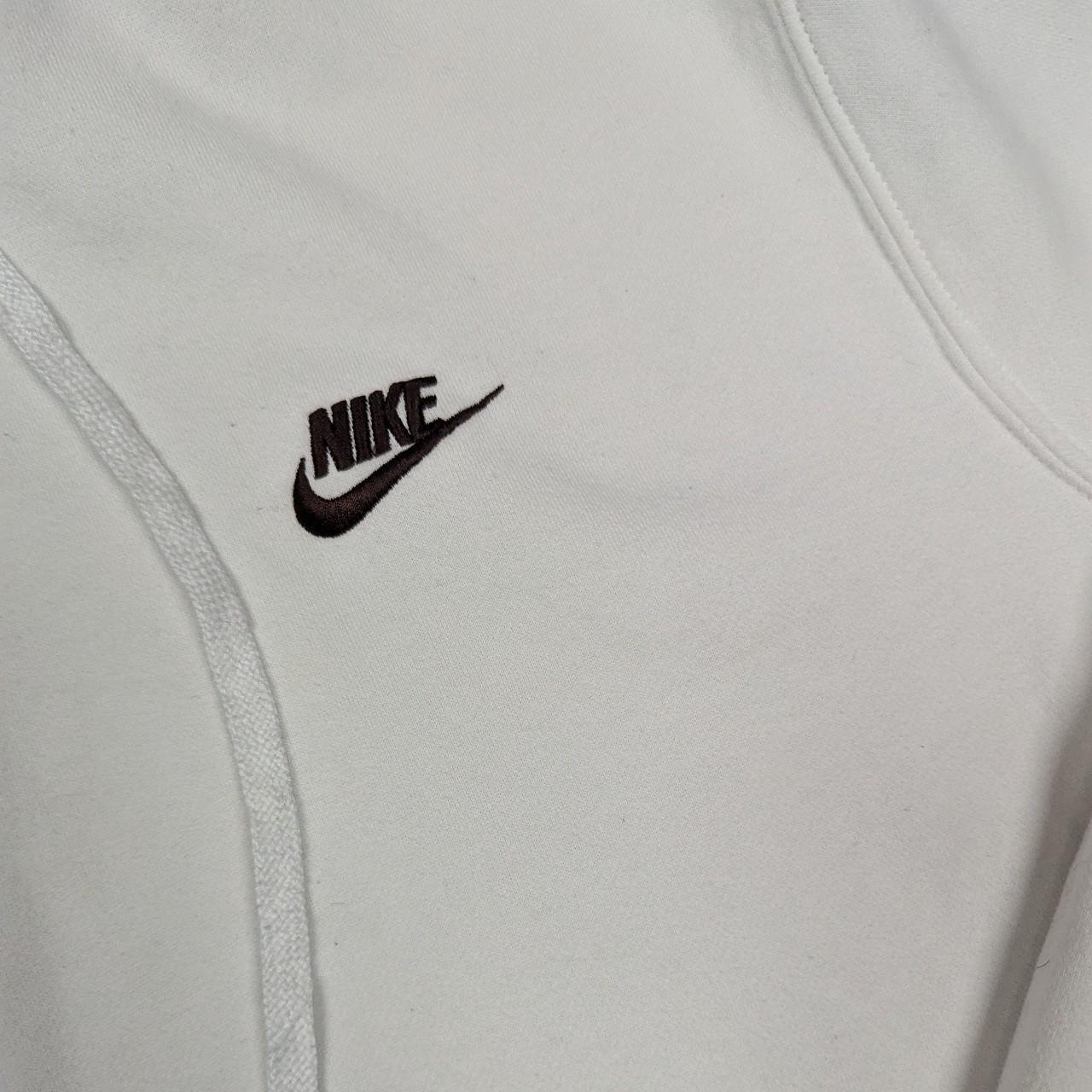 2010's Cream/Brown Nike Swoosh Logo Vintage Hoodie Baggy Oversized Men's M