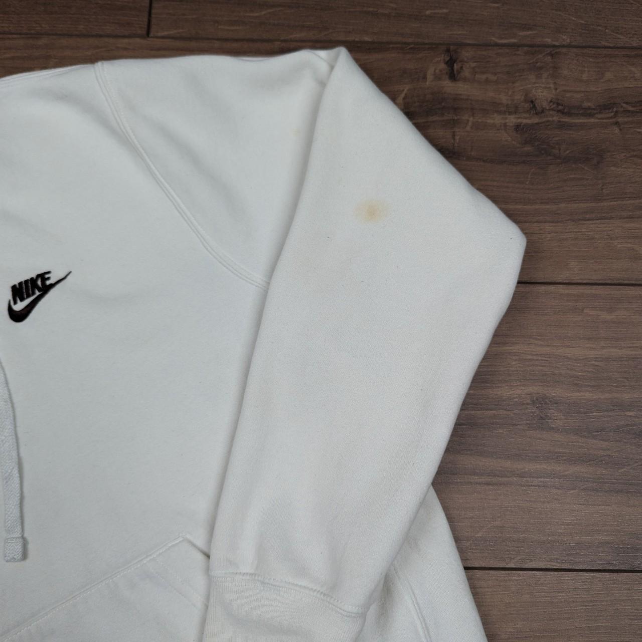 2010's Cream/Brown Nike Swoosh Logo Vintage Hoodie Baggy Oversized Men's M