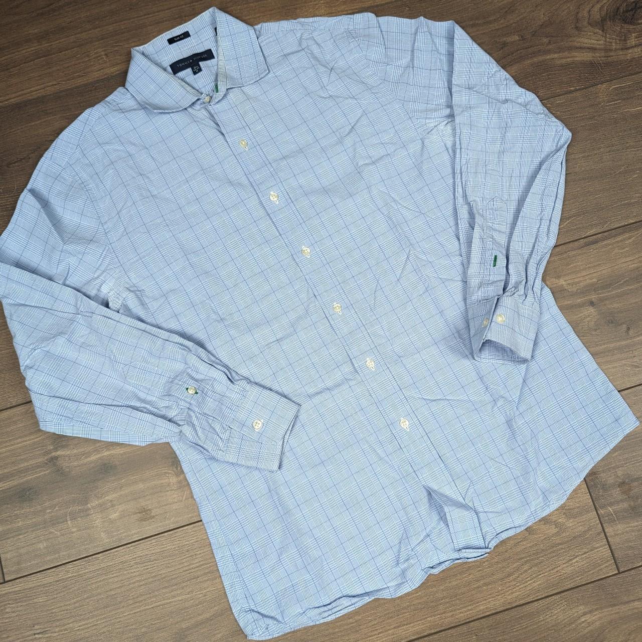 Tommy Hilfiger Slim Fit Long Sleeve Blue Shirt 15.5/33 Mens M