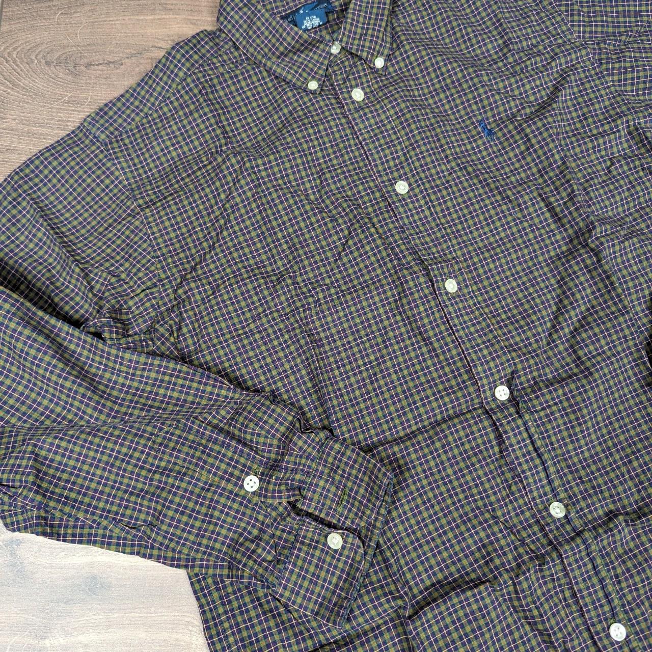 Vintage Ralph Lauren Long Sleeve Shirt Purple Tartan Check