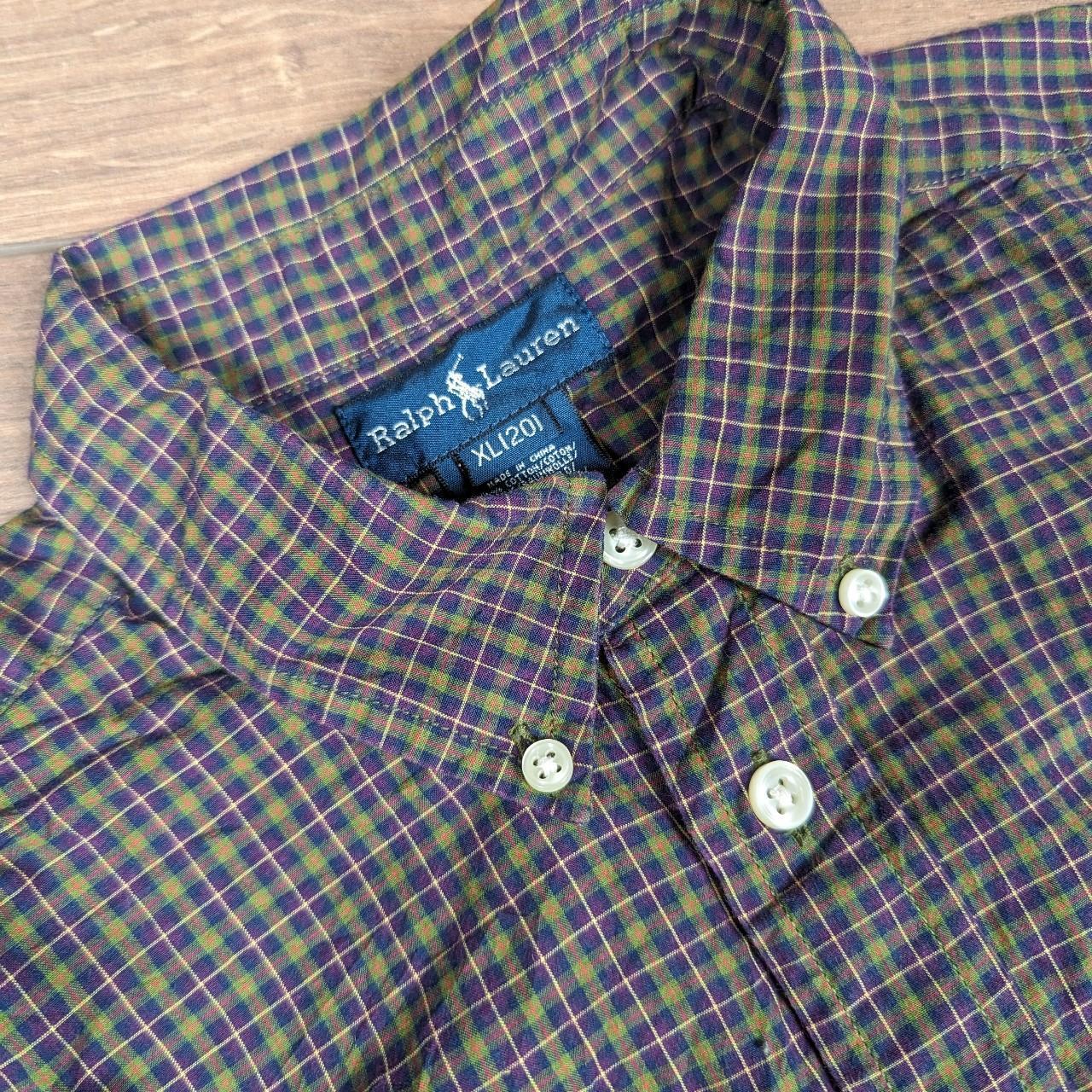 Vintage Ralph Lauren Long Sleeve Shirt Purple Tartan Check