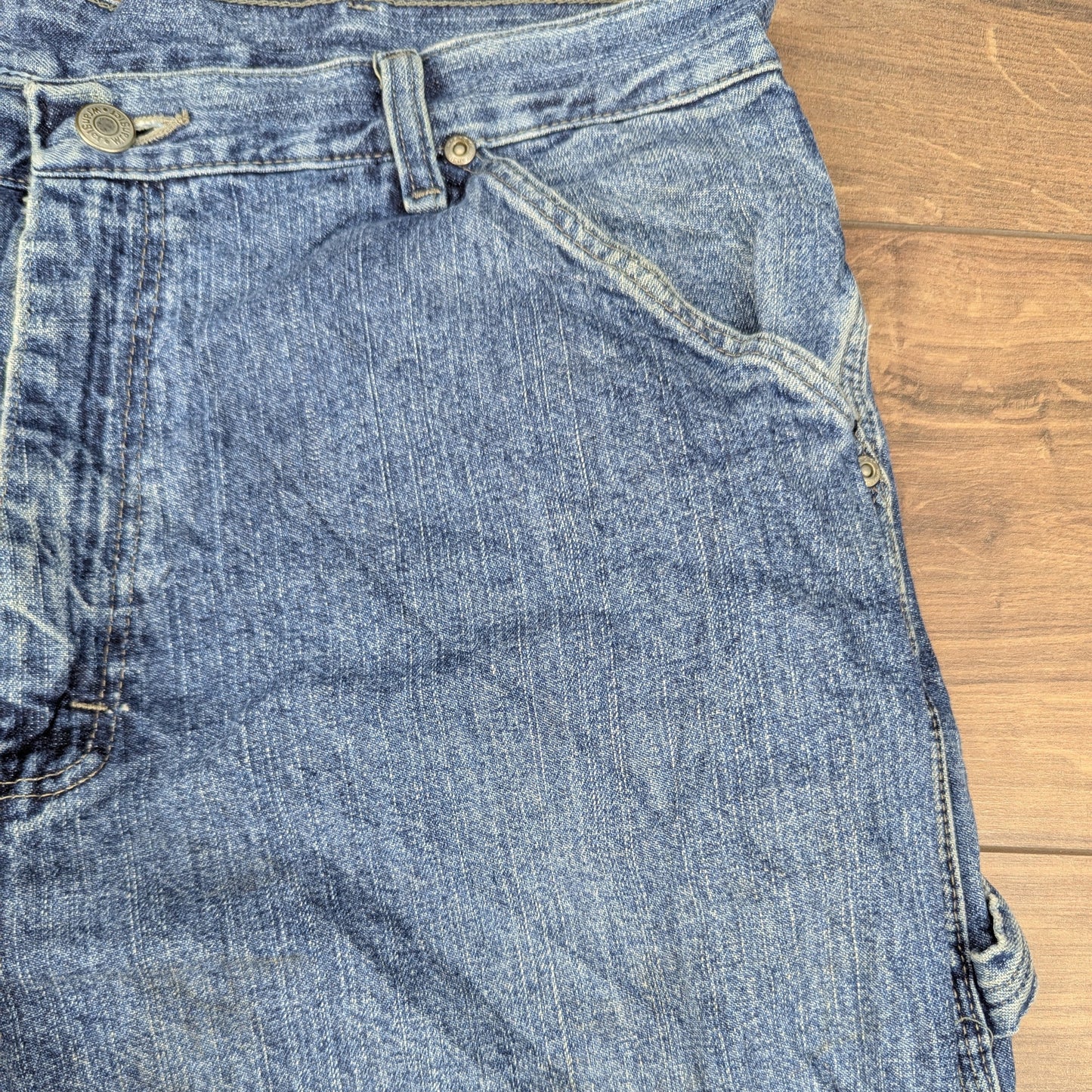 Wrangler Blue Vintage Carpenter Baggy Jeans Y2K W34 L34