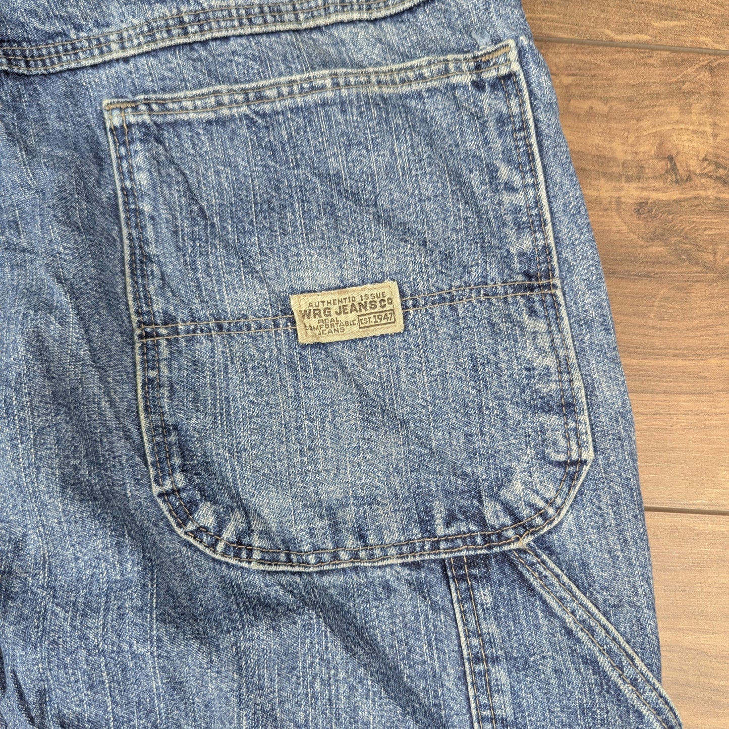 Wrangler Blue Vintage Carpenter Baggy Jeans Y2K W34 L34