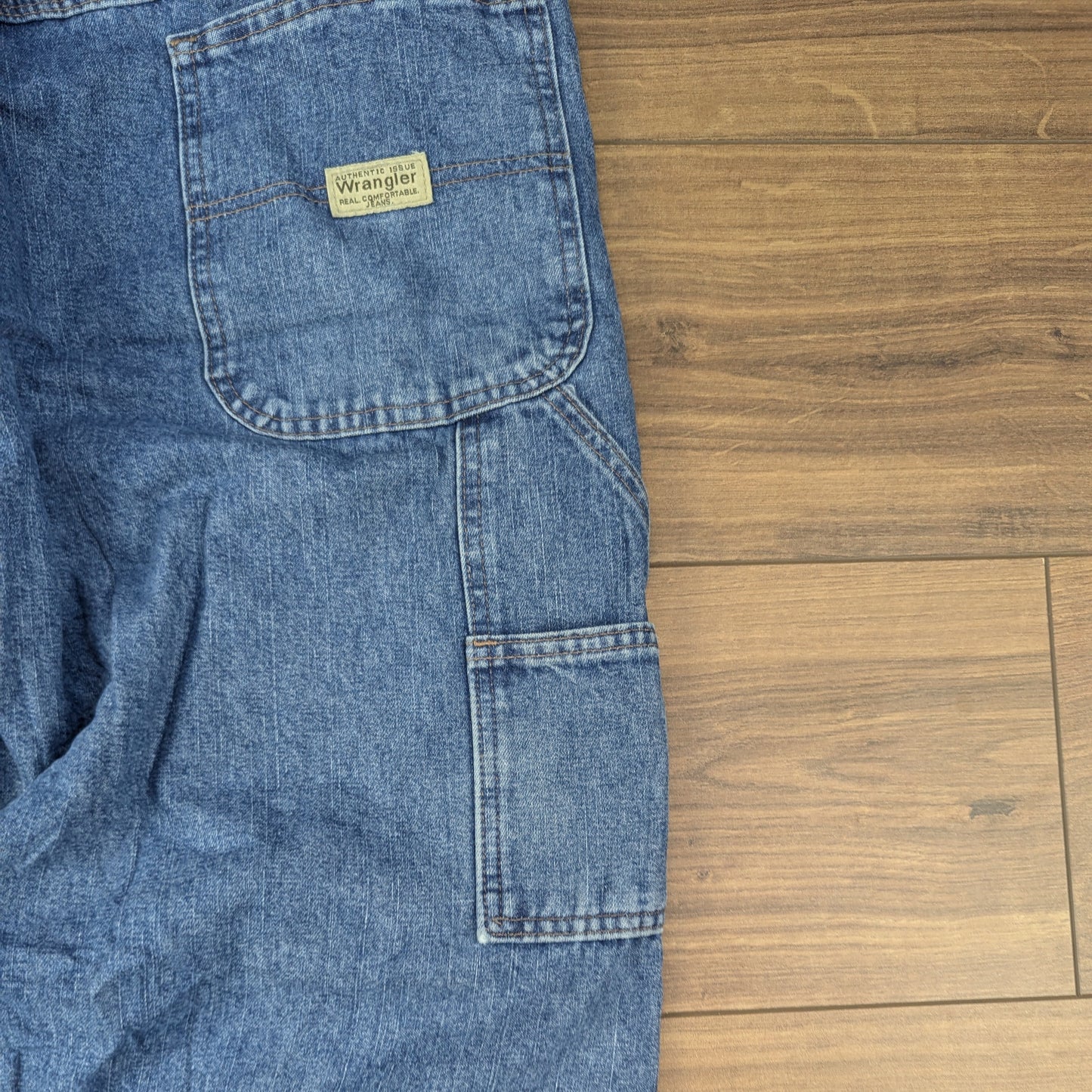 Wrangler Blue Vintage Carpenter Baggy Jeans Hip Hop Y2K W38 L29