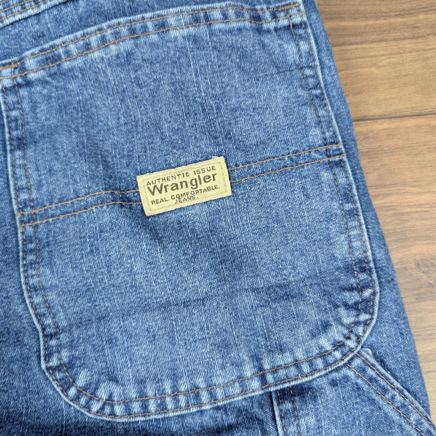 Wrangler Blue Vintage Carpenter Baggy Jeans Hip Hop Y2K W38 L29