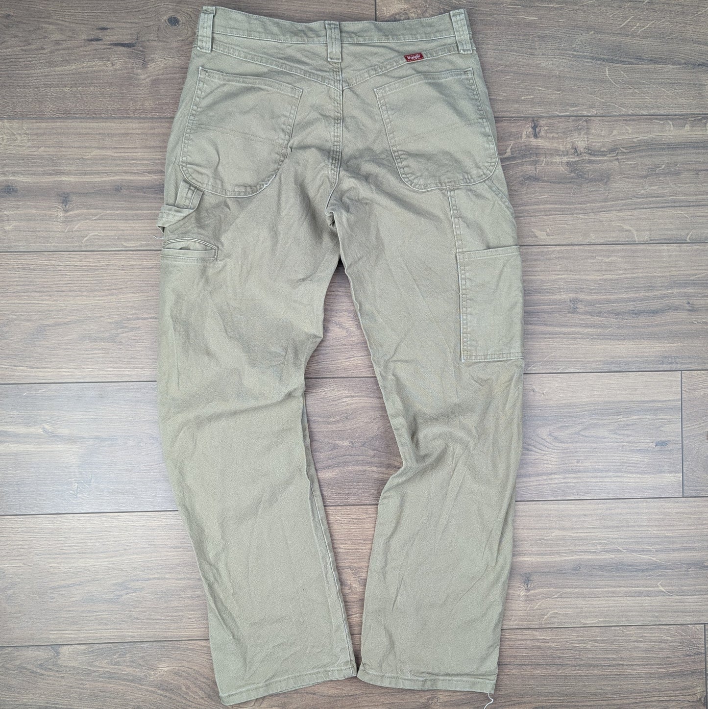 Brown Vintage Wrangler Straight Leg Carpenter Cargo Jeans Trousers W30 L32