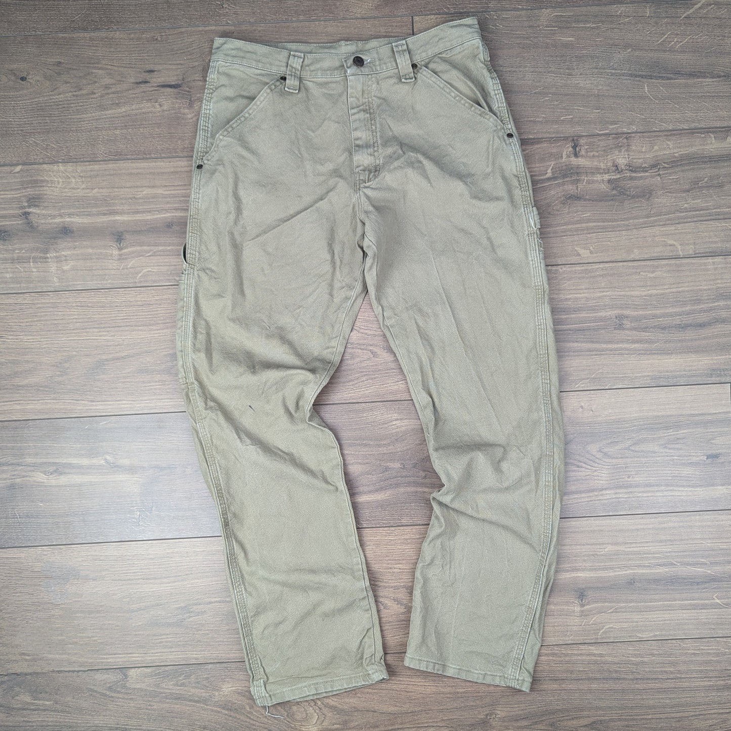 Brown Vintage Wrangler Straight Leg Carpenter Cargo Jeans Trousers W30 L32