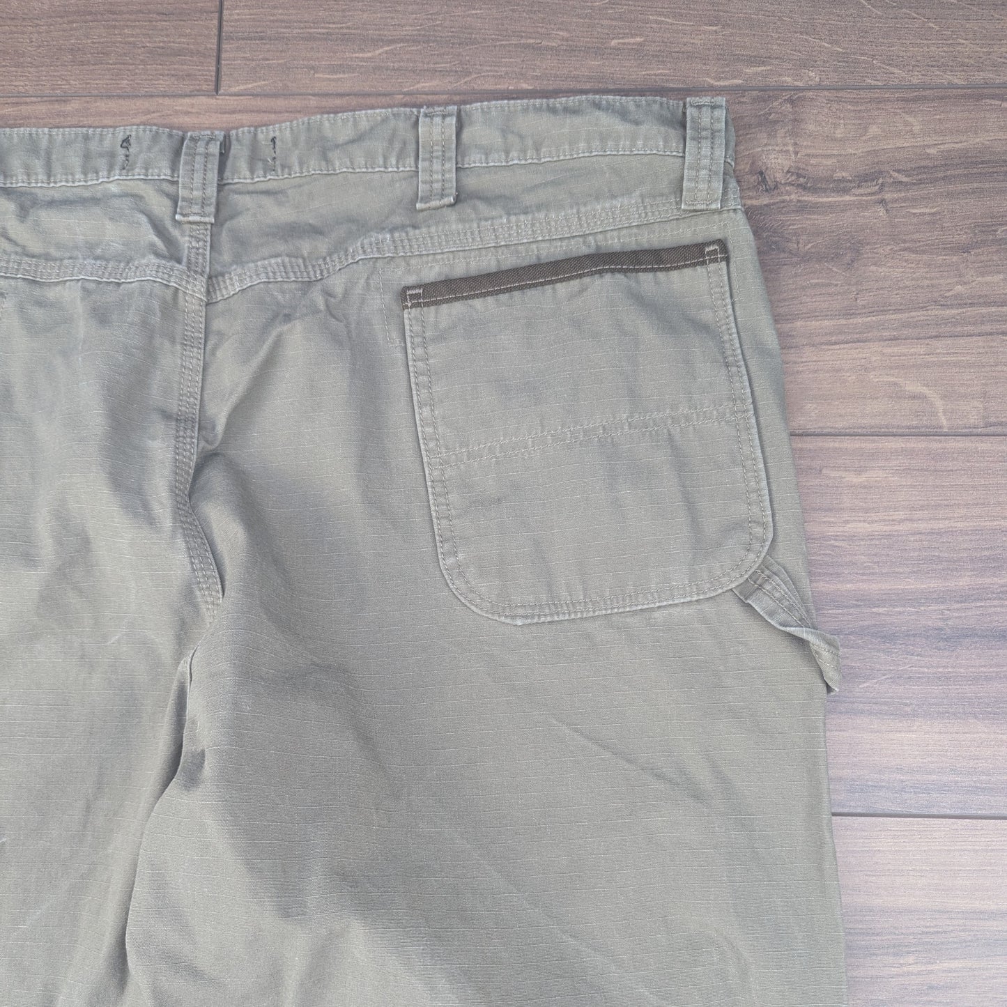 Khaki Brown Wrangler Riggs Workwear Straight Leg Cargo Carpenter Jeans W44 L30