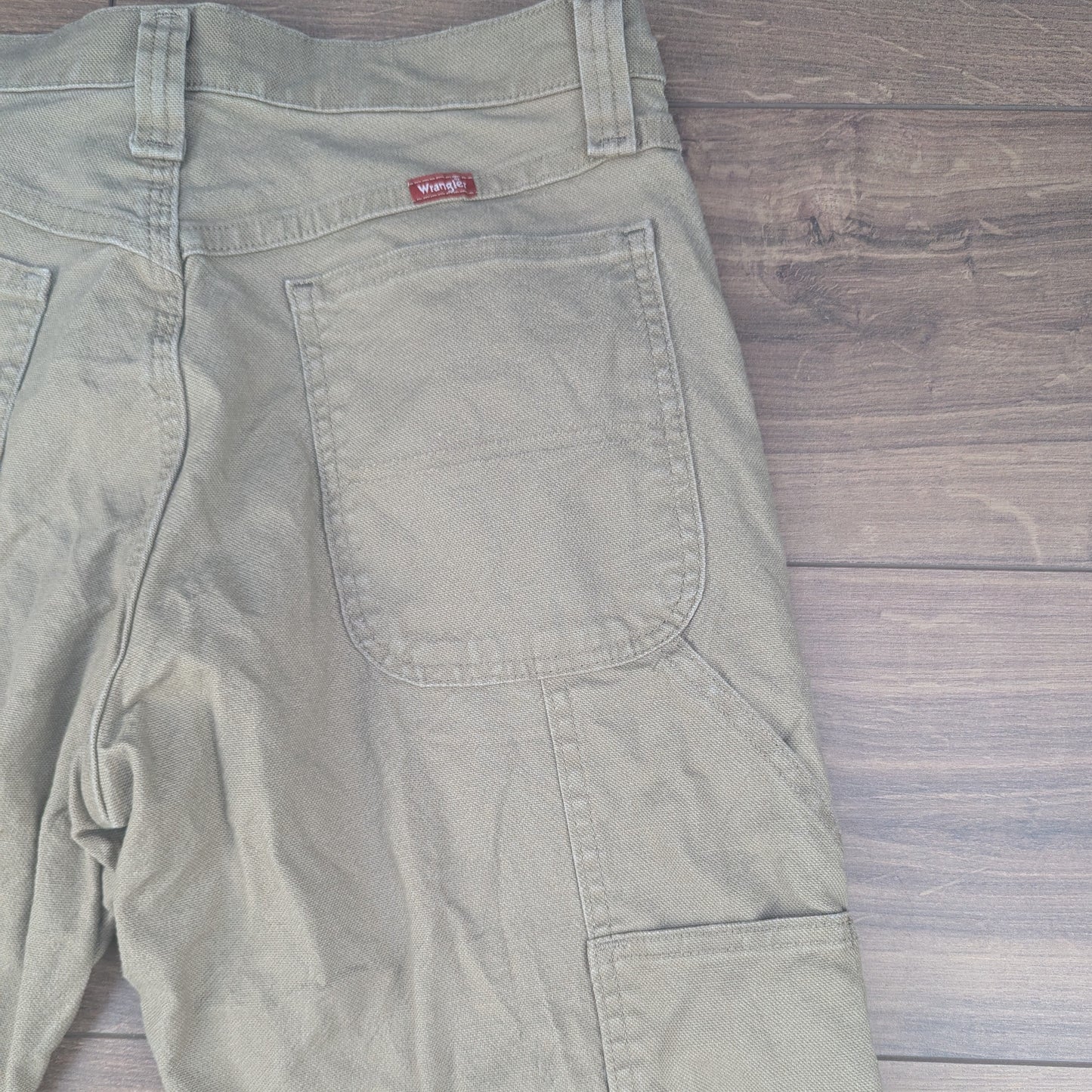 Beige Brown Vintage Wrangler Straight Leg Carpenter Cargo Jeans Trousers W30 L32