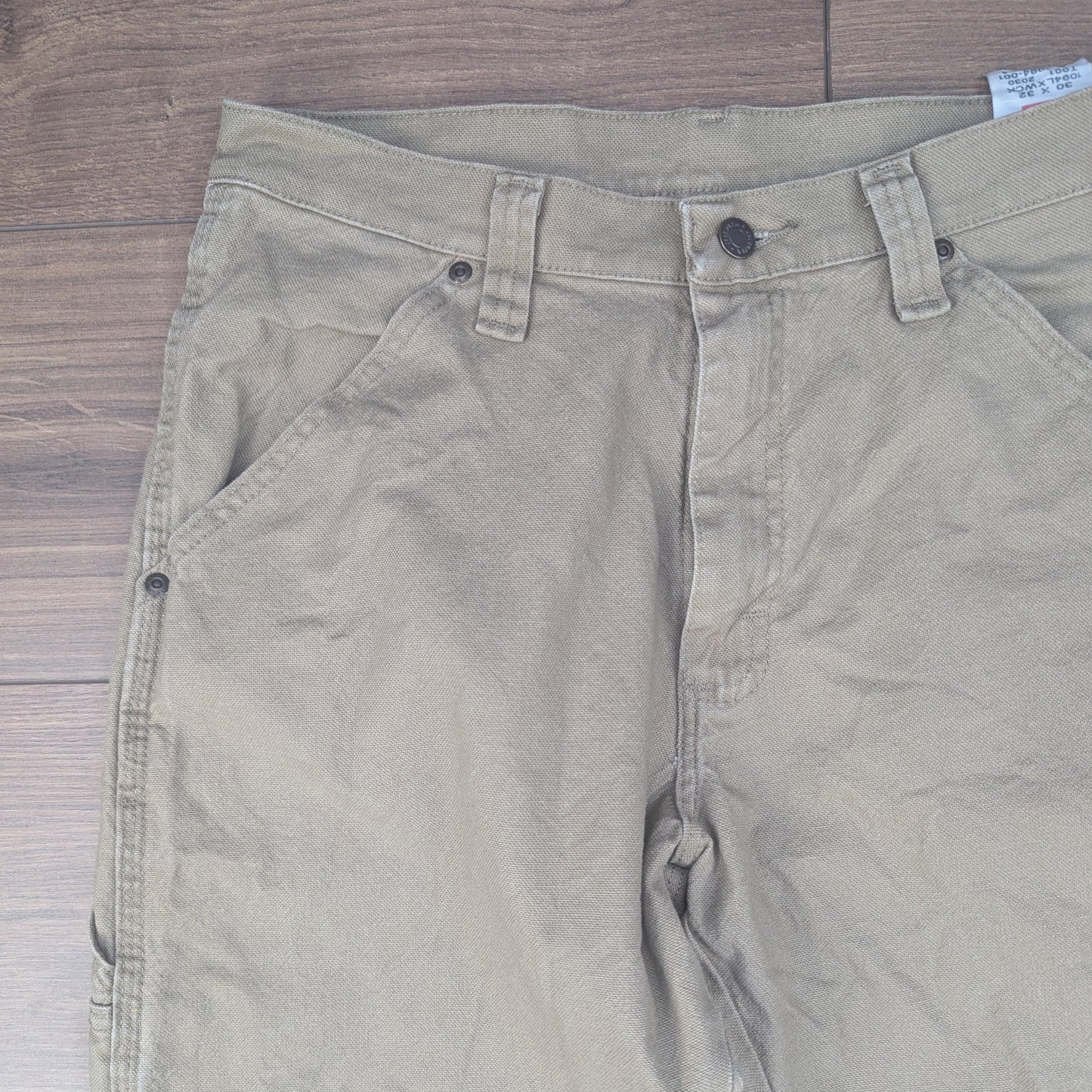 Beige Brown Vintage Wrangler Straight Leg Carpenter Cargo Jeans Trousers W30 L32