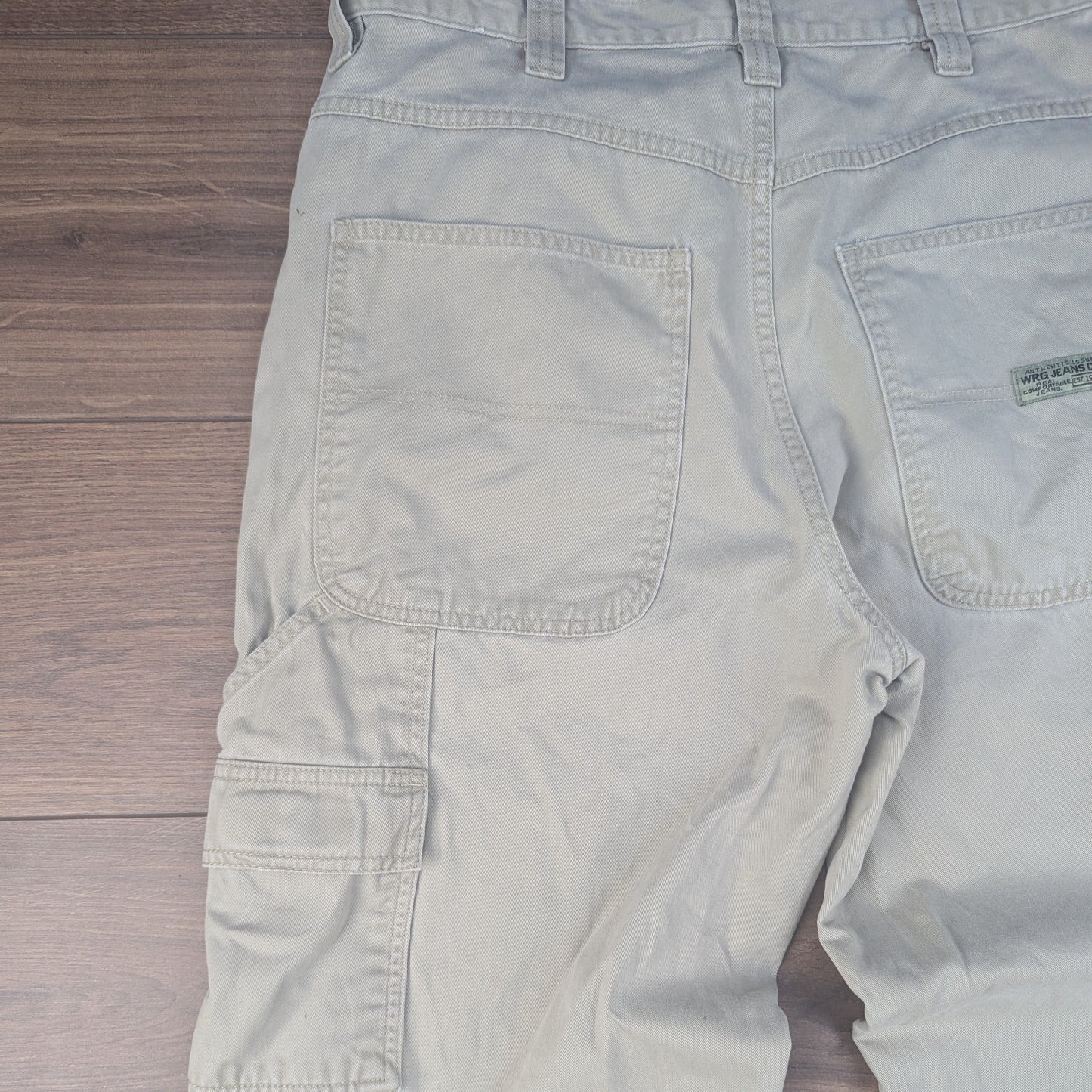 Beige Vintage Wrangler Jeans Straight Leg Carpenter Cargo Jeans Trousers W34 L30