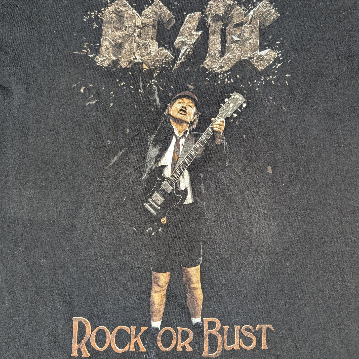 ACDC Black Rock or Bust Tour 2015 Band Tee T-shirt Size L