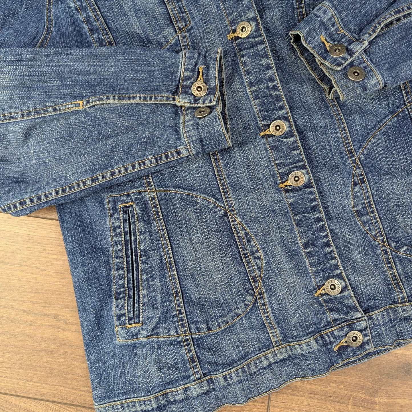 Vintage 00'S y2k Blue Fitted Denim Jacket Size L/XL