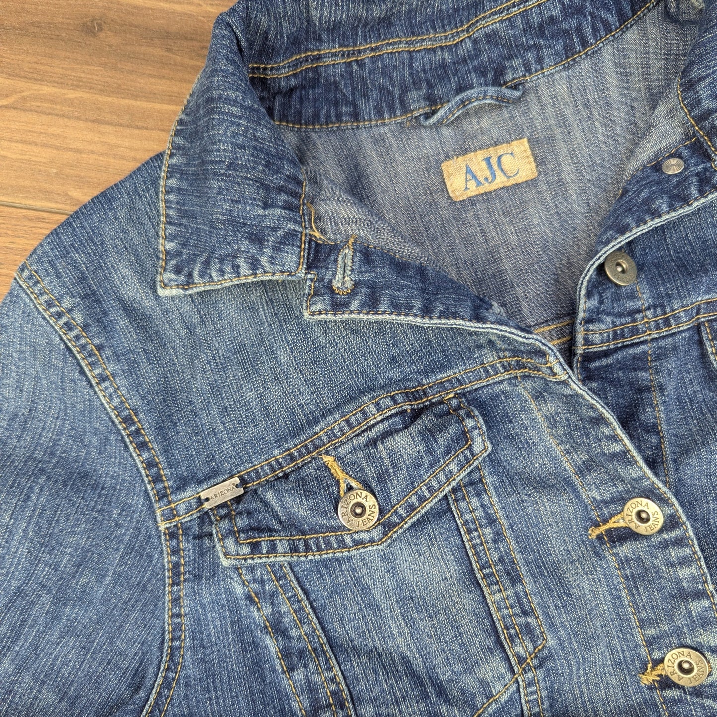 Vintage 00'S y2k Blue Fitted Denim Jacket Size L/XL