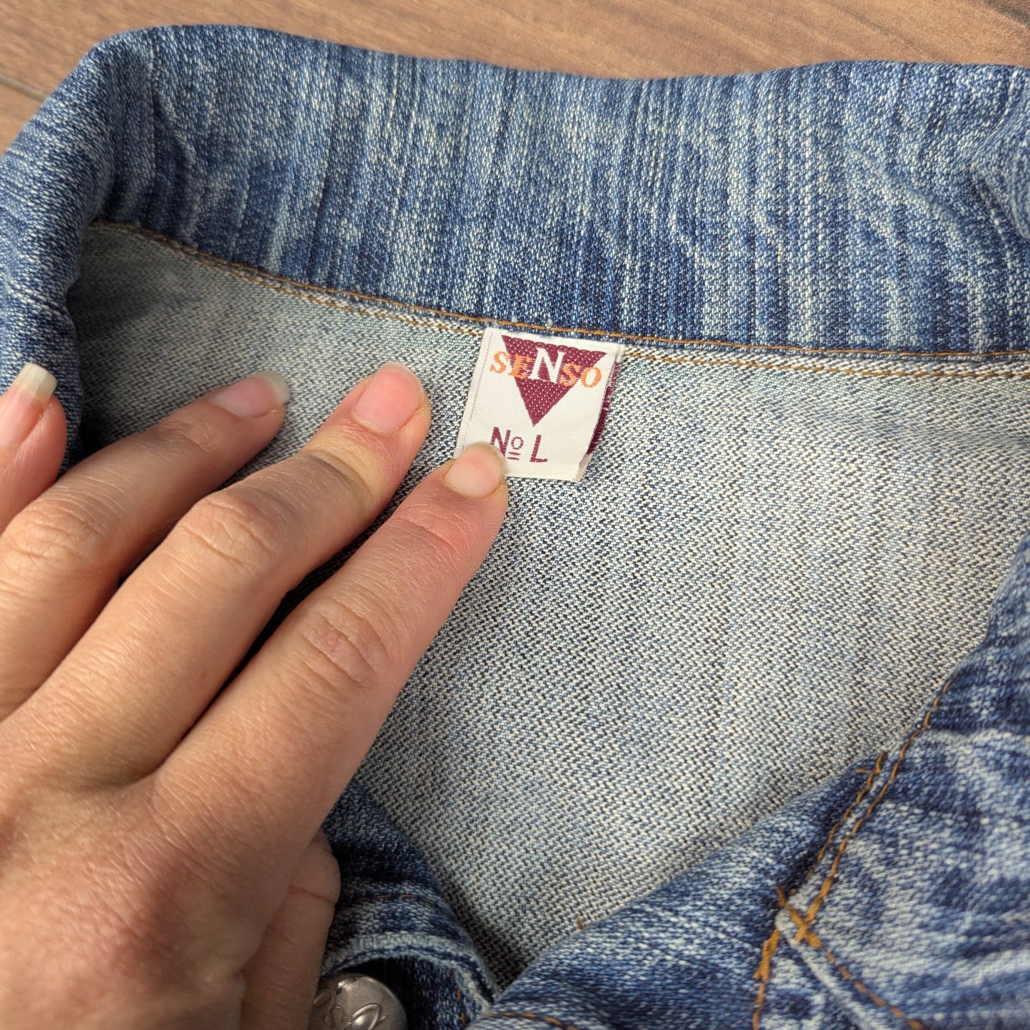 Vintage 00'S y2k Blue Fitted Denim Jacket Size UK10