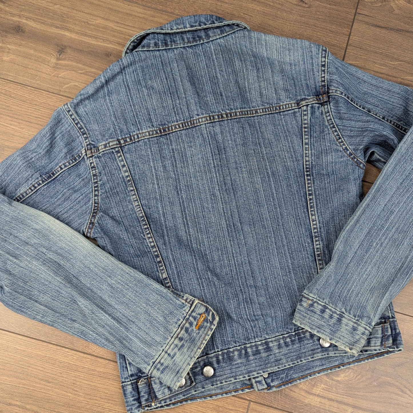 Vintage 00'S y2k Blue Fitted Denim Jacket Size UK10