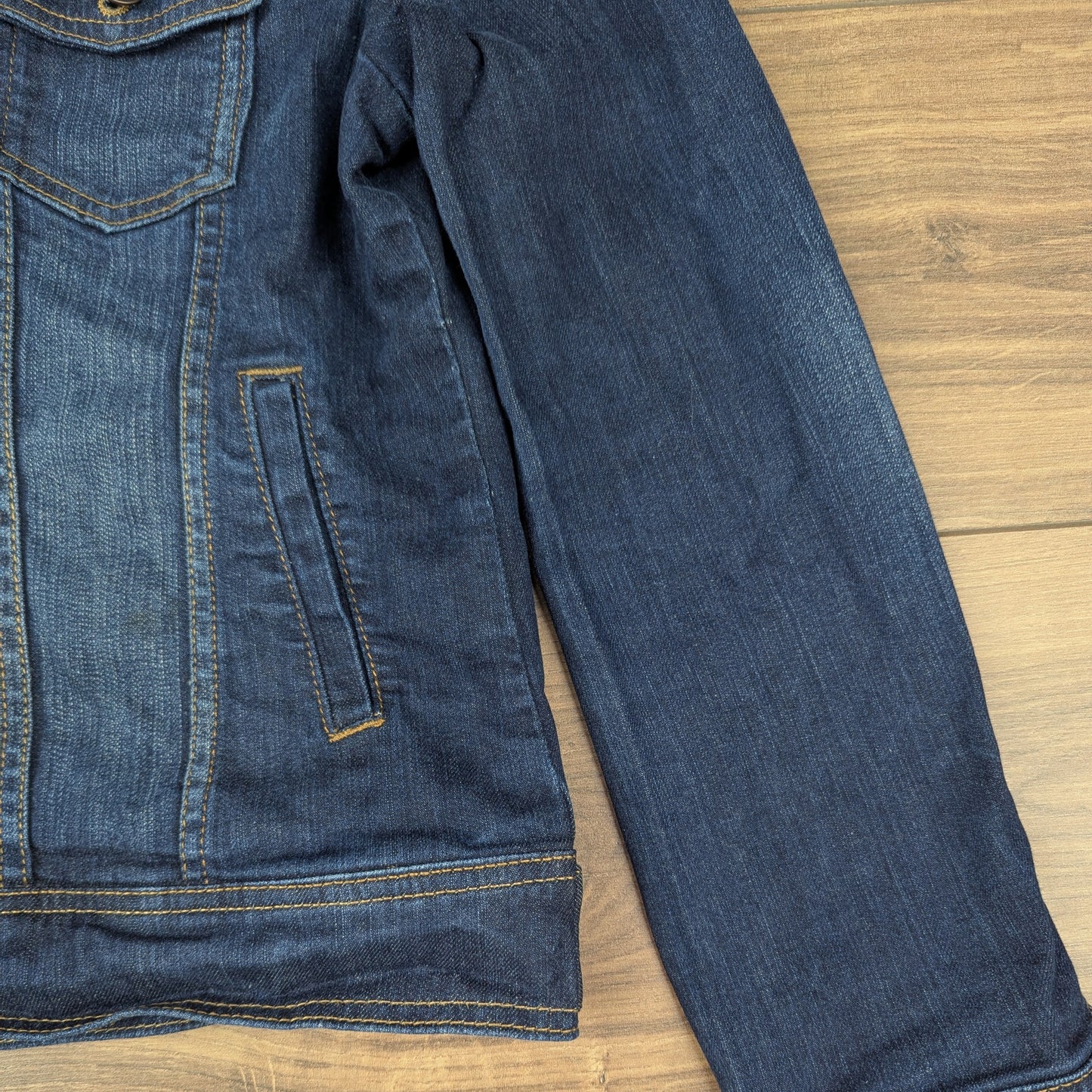 Vintage 00'S y2k Blue Etam Jeans Fitted Denim Jacket Size UK12-14