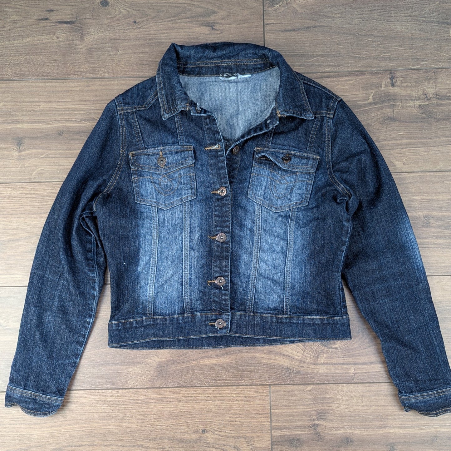 Blue 00's Vintage Fitted Denim Jacket UK10-12