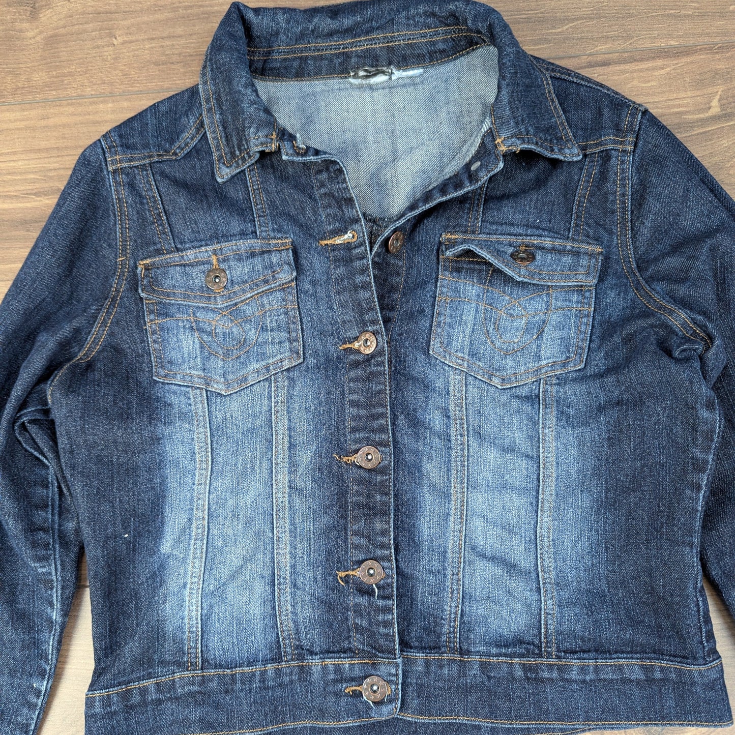 Blue 00's Vintage Fitted Denim Jacket UK10-12