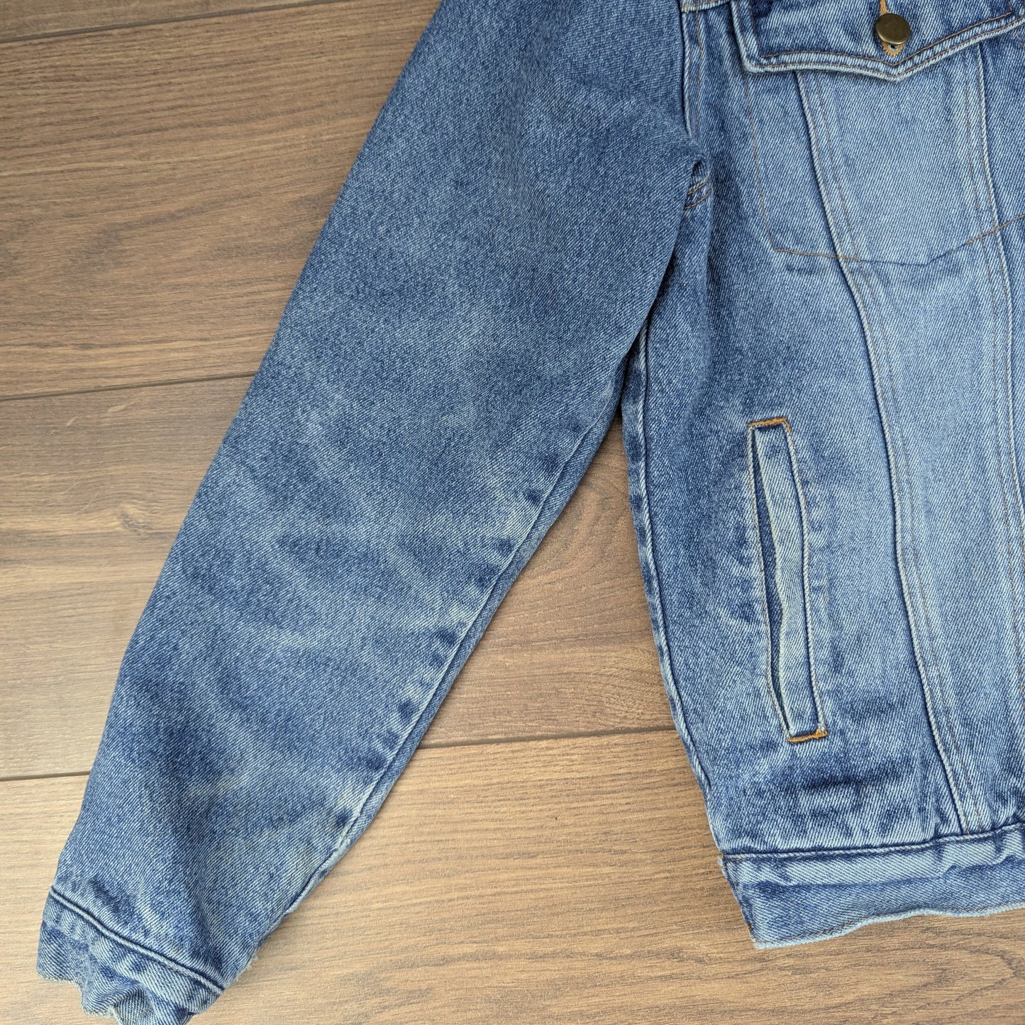 Vintage 90's Blue Sherpa Fleece Lined Trucker Jacket
