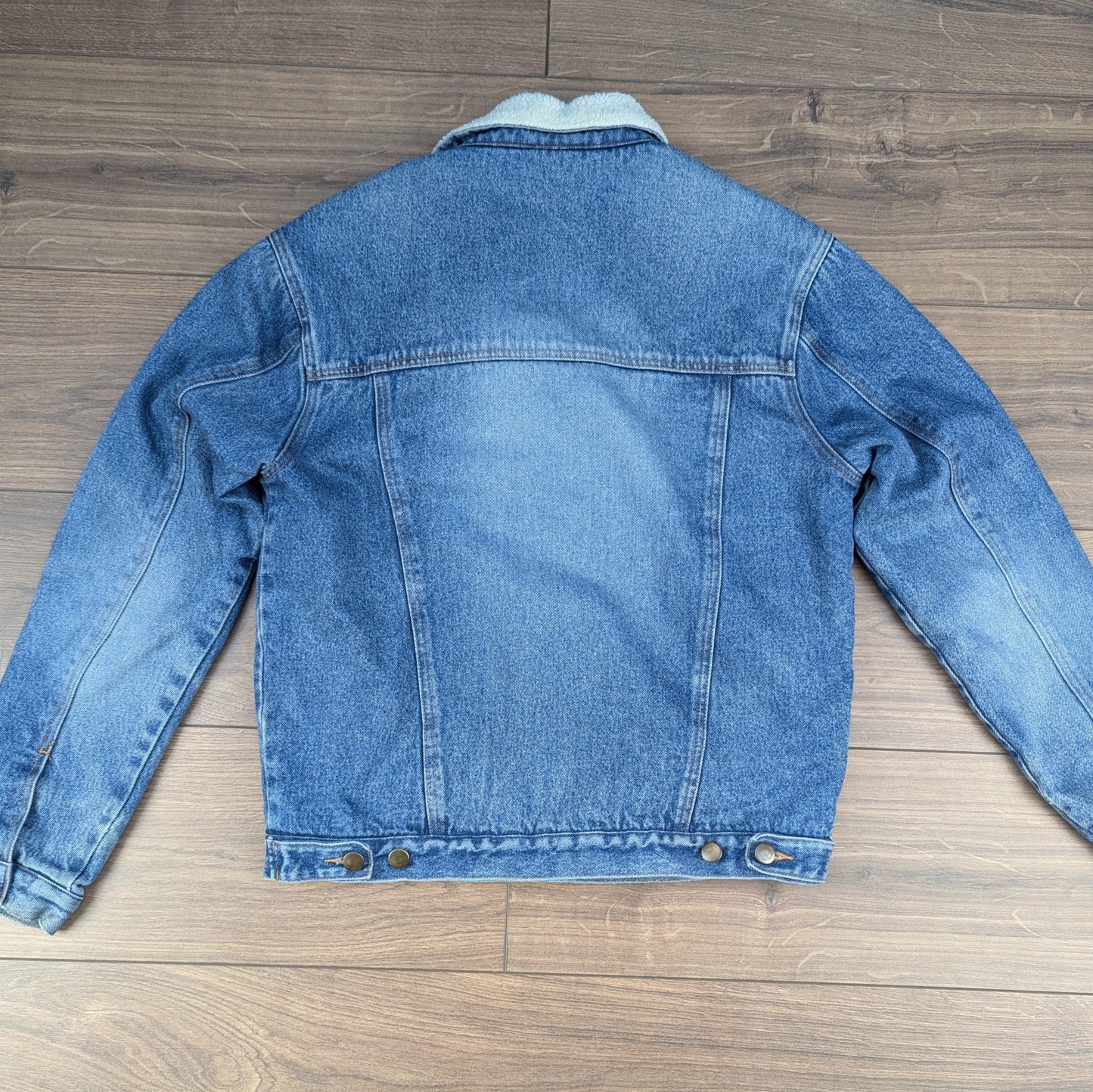 Vintage 90's Blue Sherpa Fleece Lined Trucker Jacket
