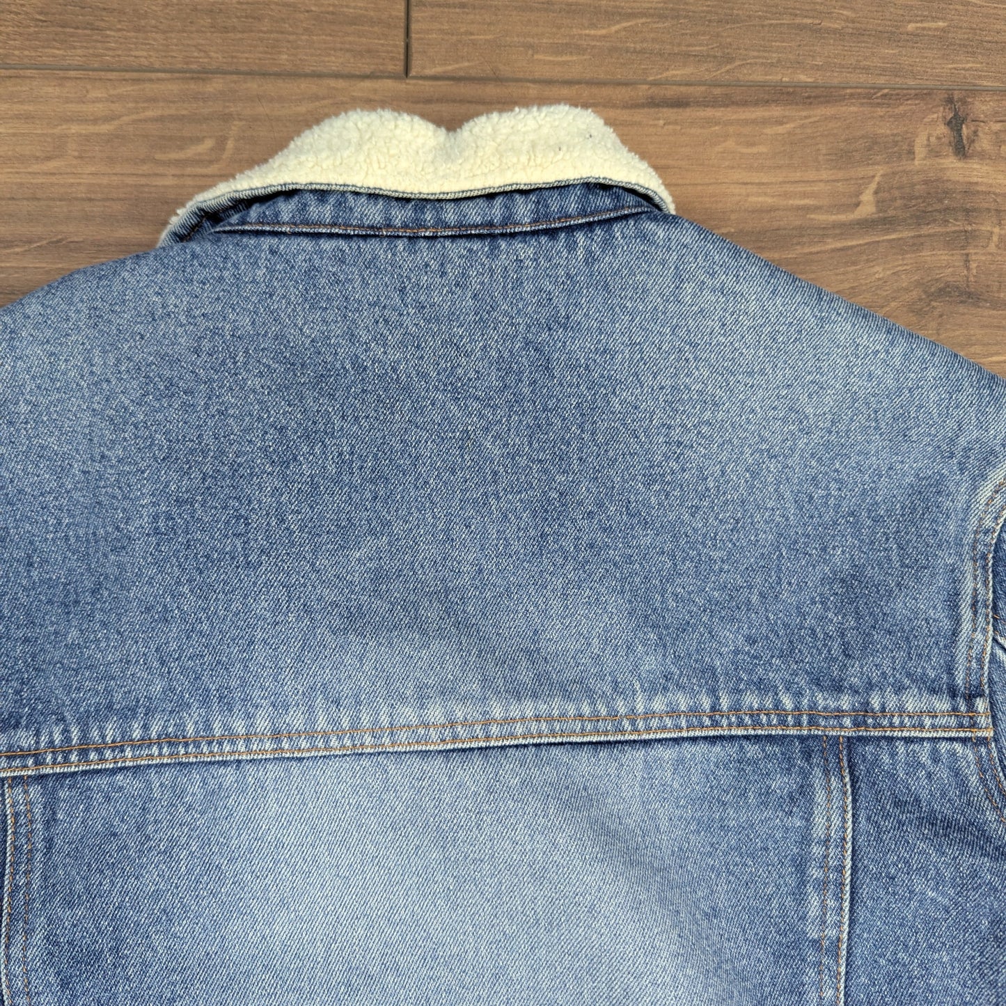 Vintage 90's Blue Sherpa Fleece Lined Trucker Jacket