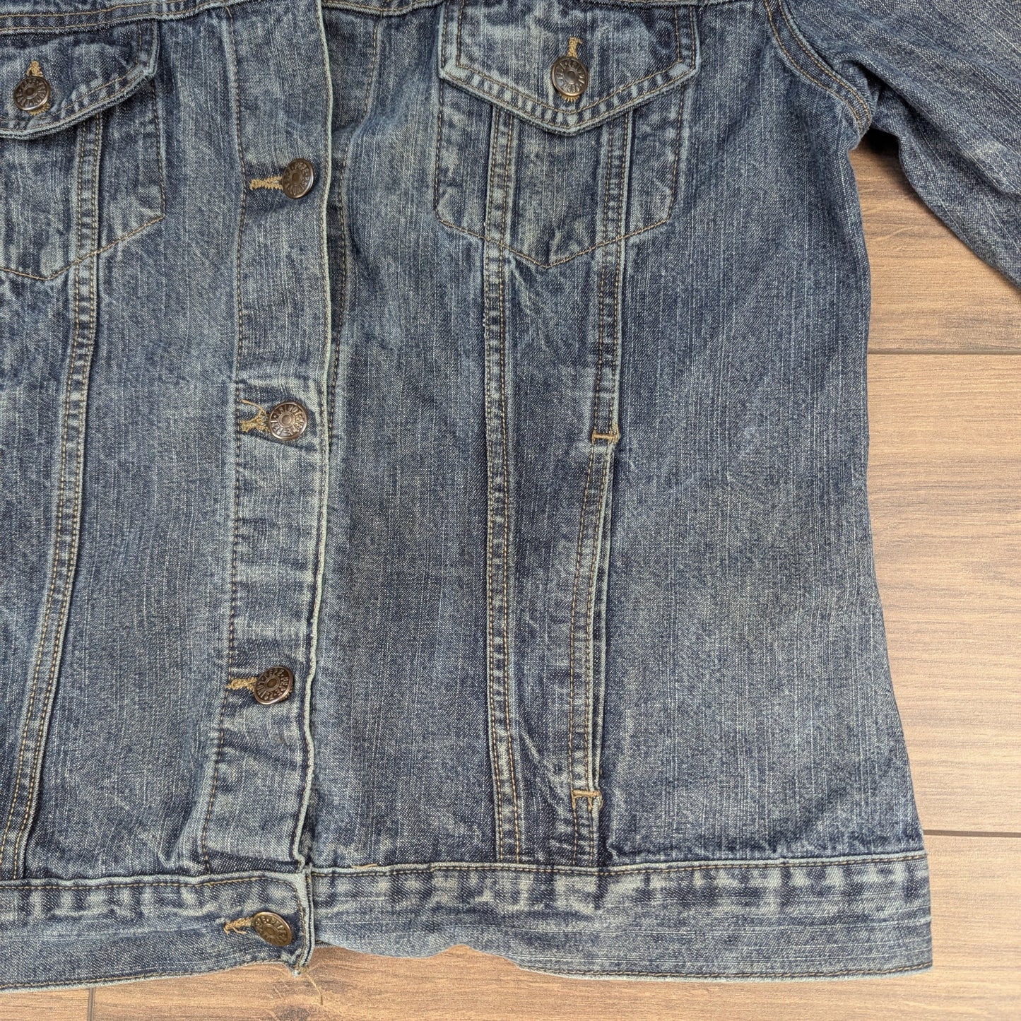 Vintage 00's Blue Fitted Denim Jacket Size M
