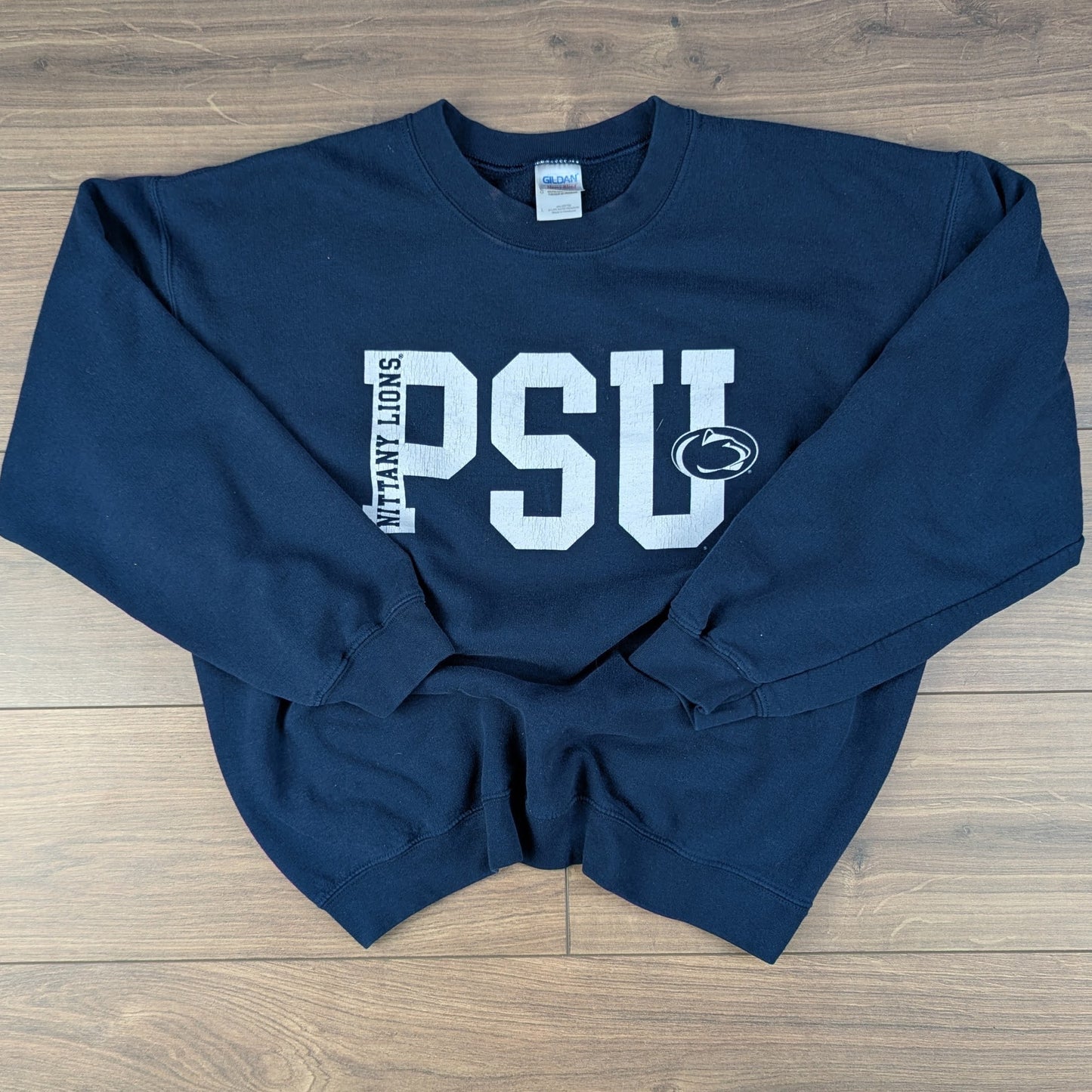 Navy Vintage Nittany Lions USA College Sweatshirt Size L