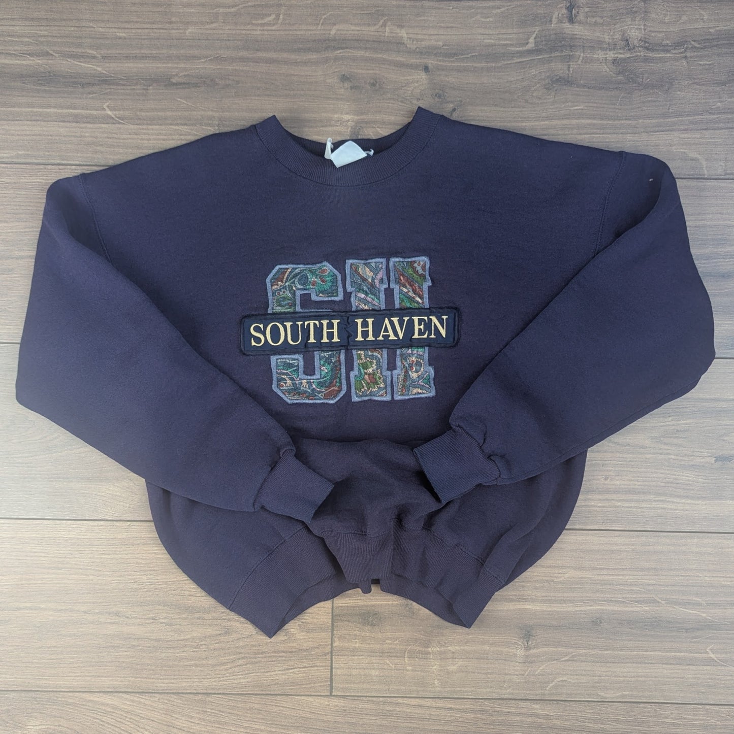 Vintage 90's Navy South Haven Paisley USA Sweatshirt Size L