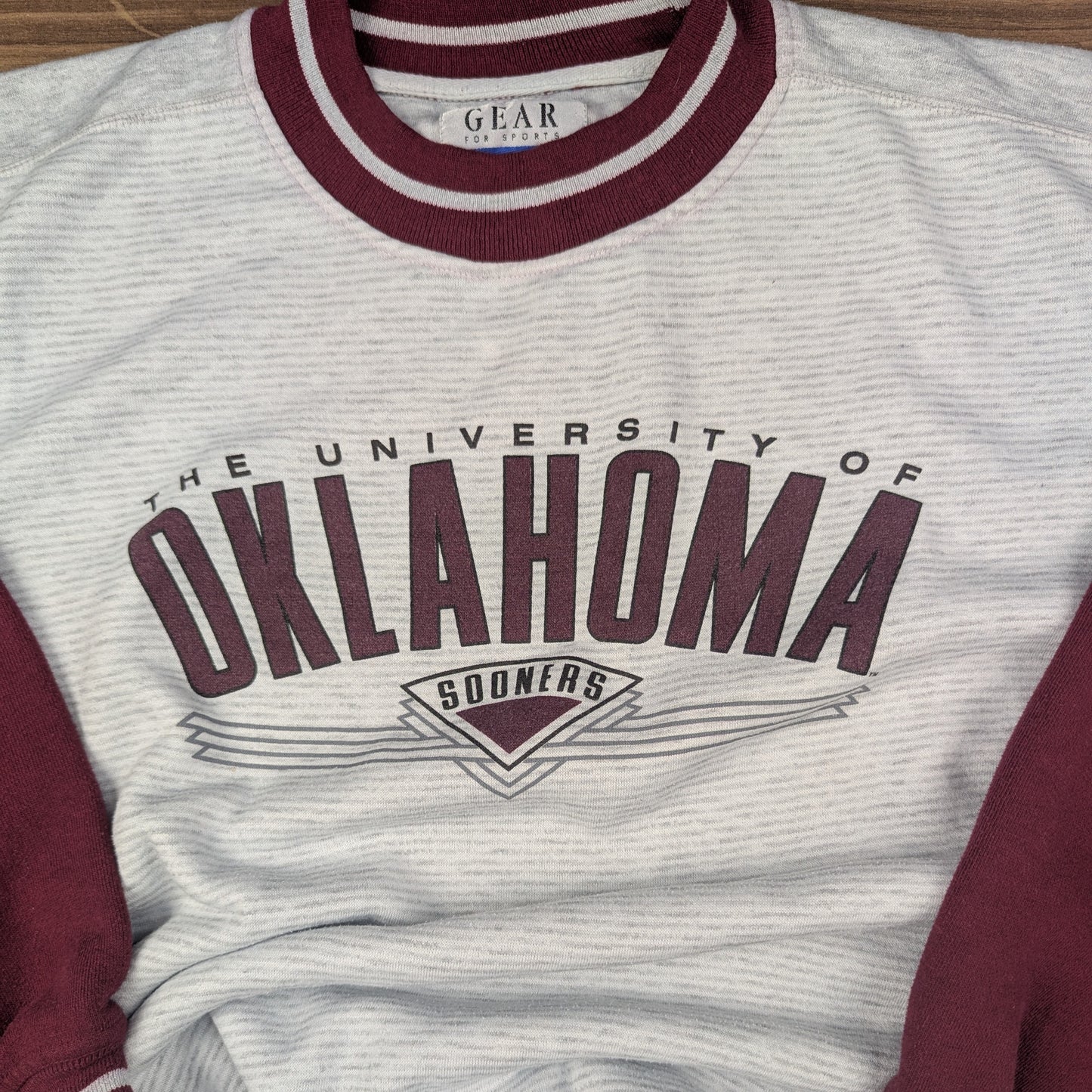 Vintage 80's Red & Grey Oklahoma College Oversized USA Sweatshirt Size XL