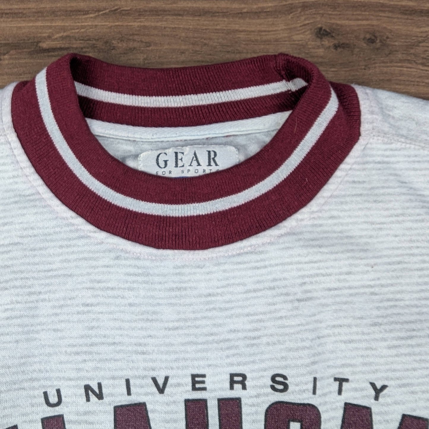 Vintage 80's Red & Grey Oklahoma College Oversized USA Sweatshirt Size XL