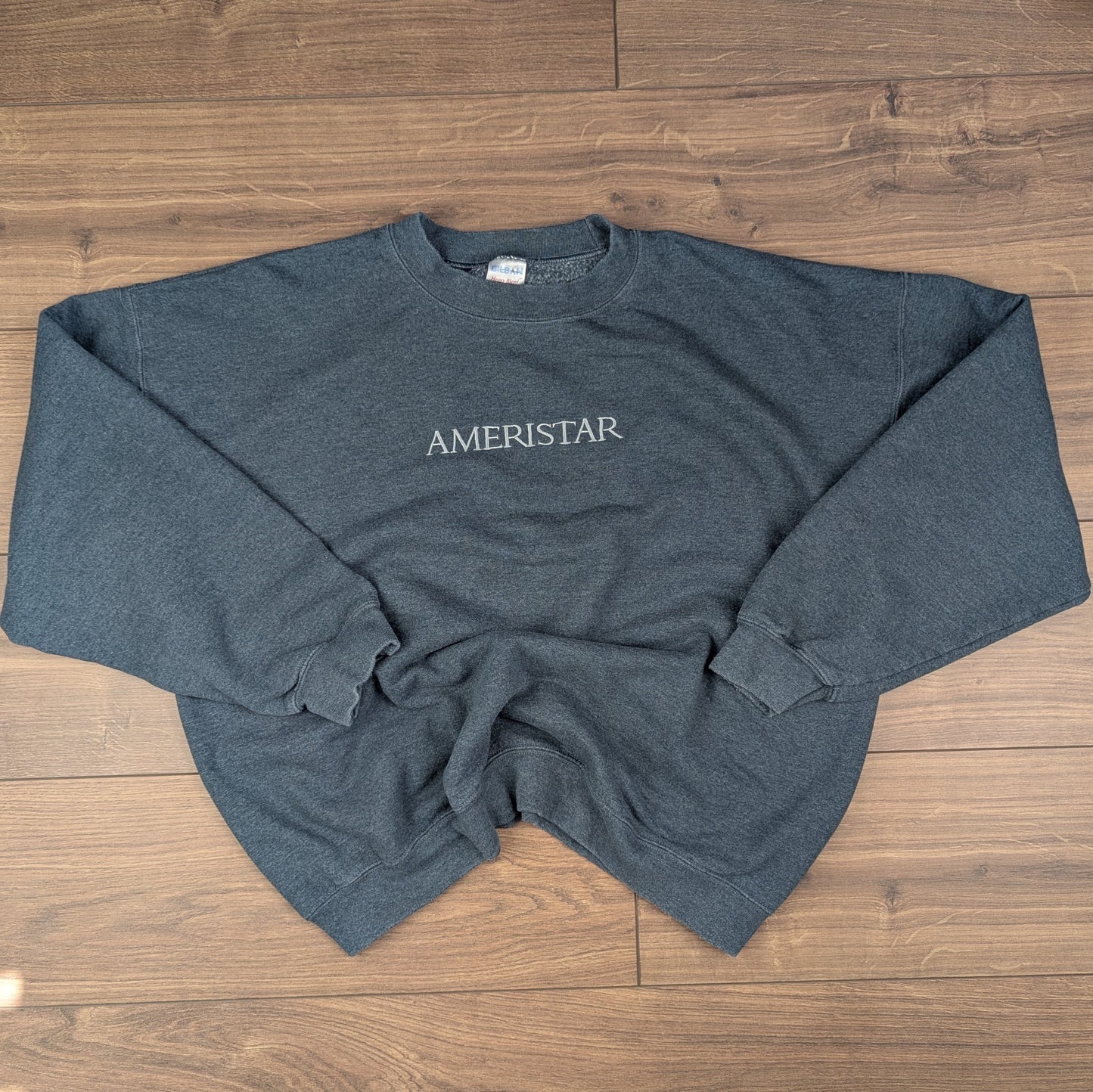 Grey Embroidered Gildan Ameristar Vintage Sweatshirt Size XL