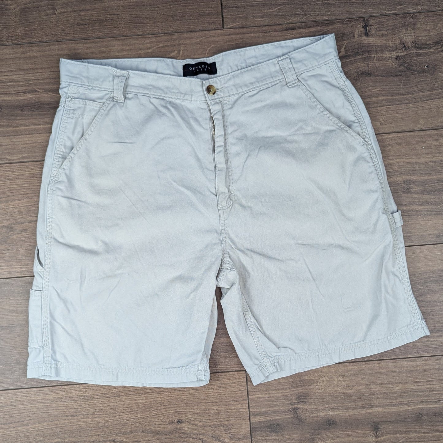 Beige OshKosh Carpenter Cargo Utility Shorts W36