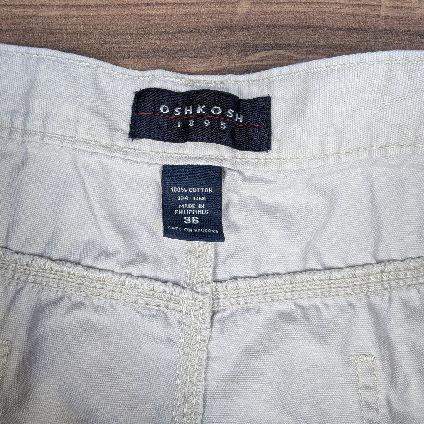 Beige OshKosh Carpenter Cargo Utility Shorts W36