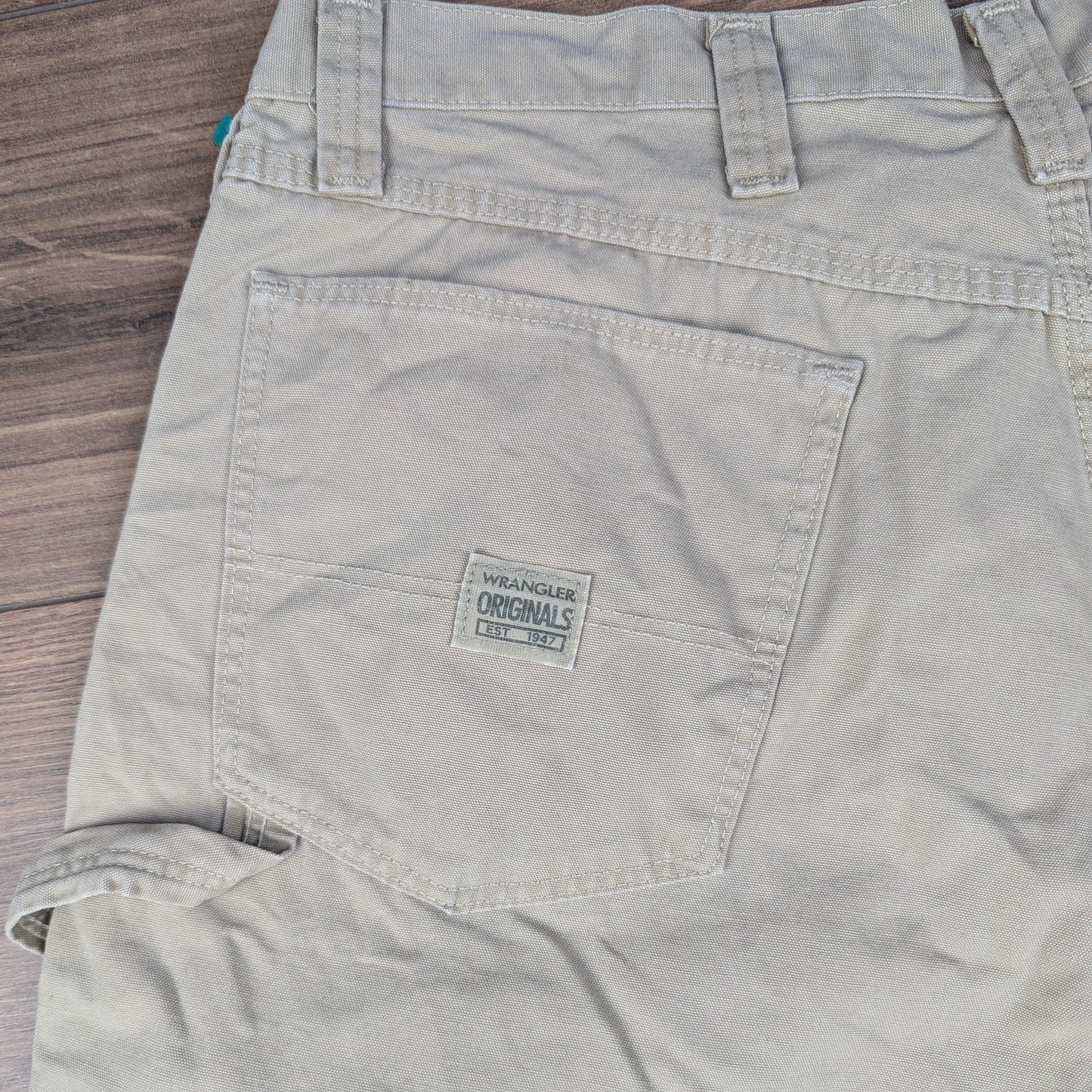 Beige Vintage Wrangler Carpenter Cargo Utility Baggy Denim Shorts W38