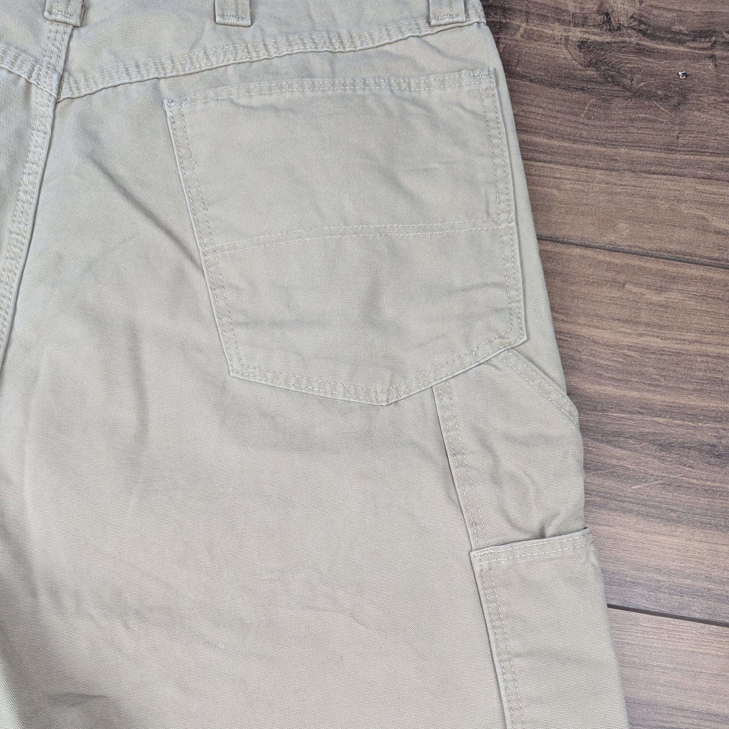 Beige Vintage Wrangler Carpenter Cargo Utility Baggy Denim Shorts W38