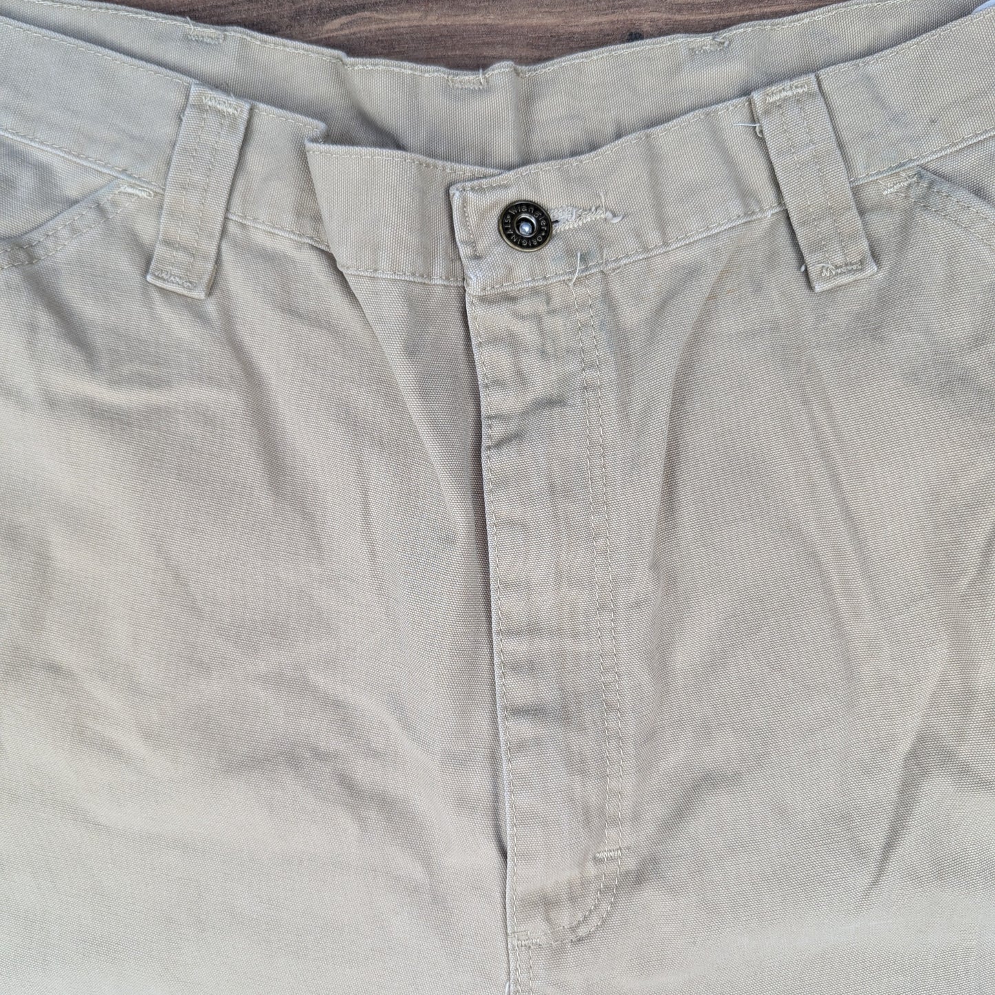 Beige Vintage Wrangler Carpenter Cargo Utility Baggy Denim Shorts W38