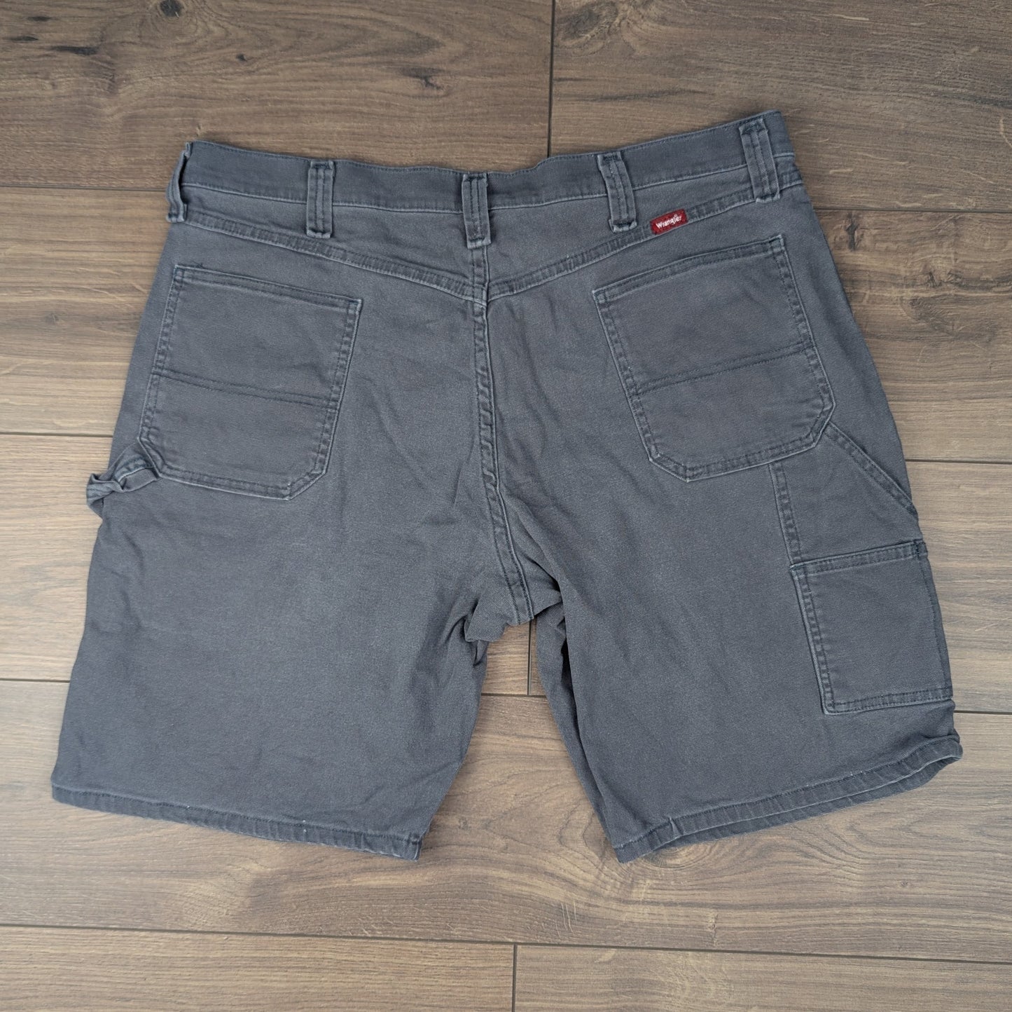 Grey Vintage Wrangler Carpenter Cargo Utility Shorts W38