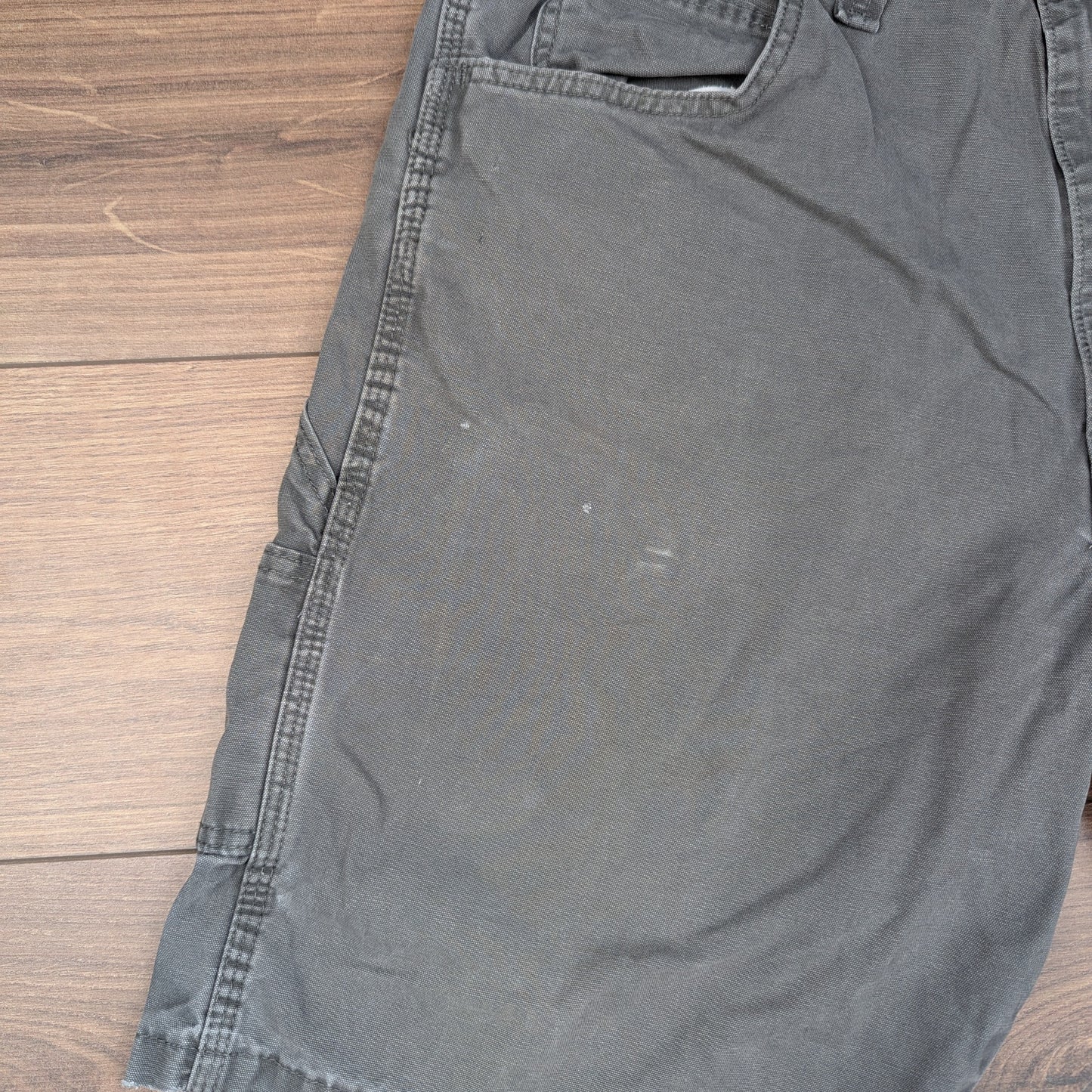 Grey Vintage Wrangler Carpenter Cargo Utility Shorts W36