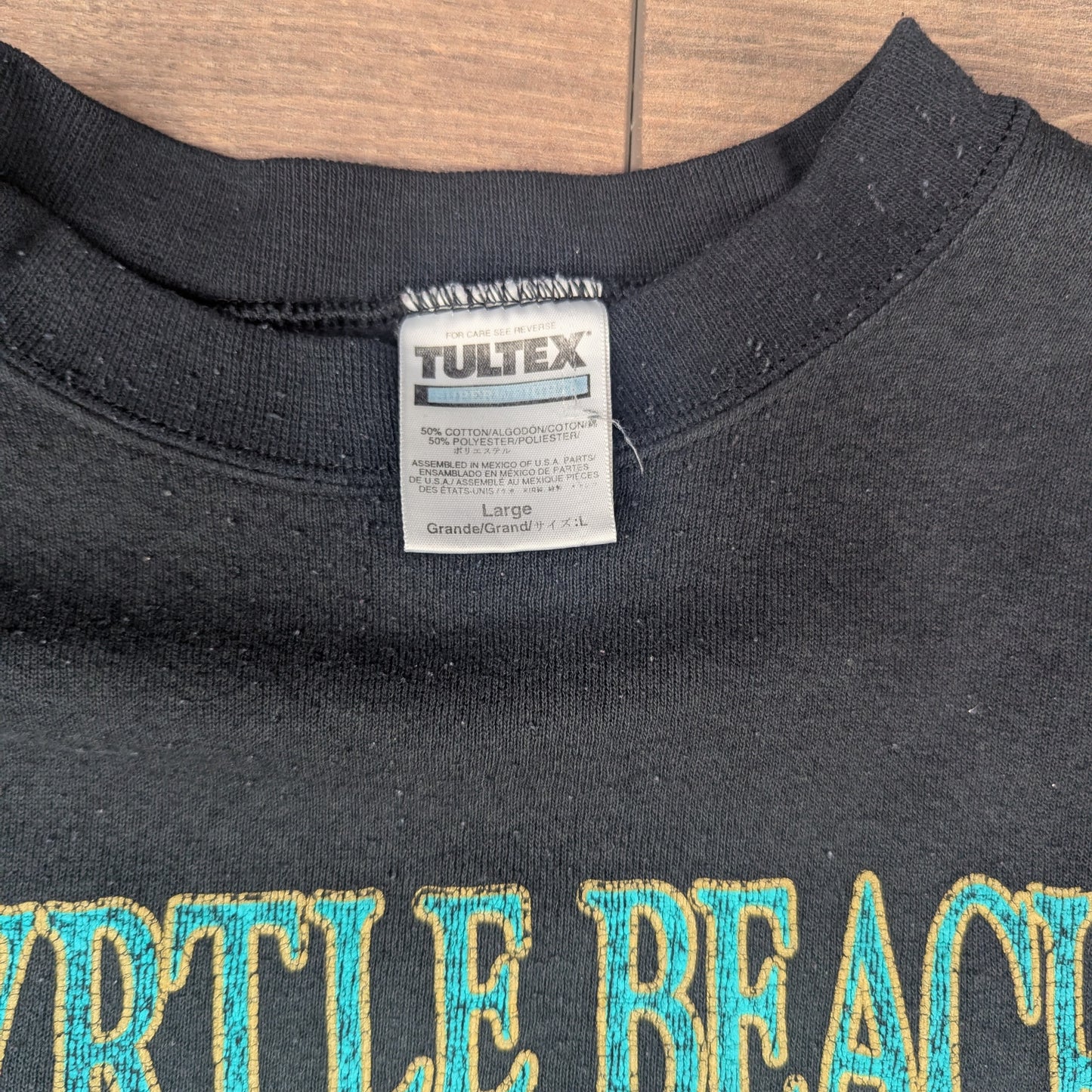 Vintage 00's Tultex Black Myrtle Beach Graphic Sweatshirt Size L