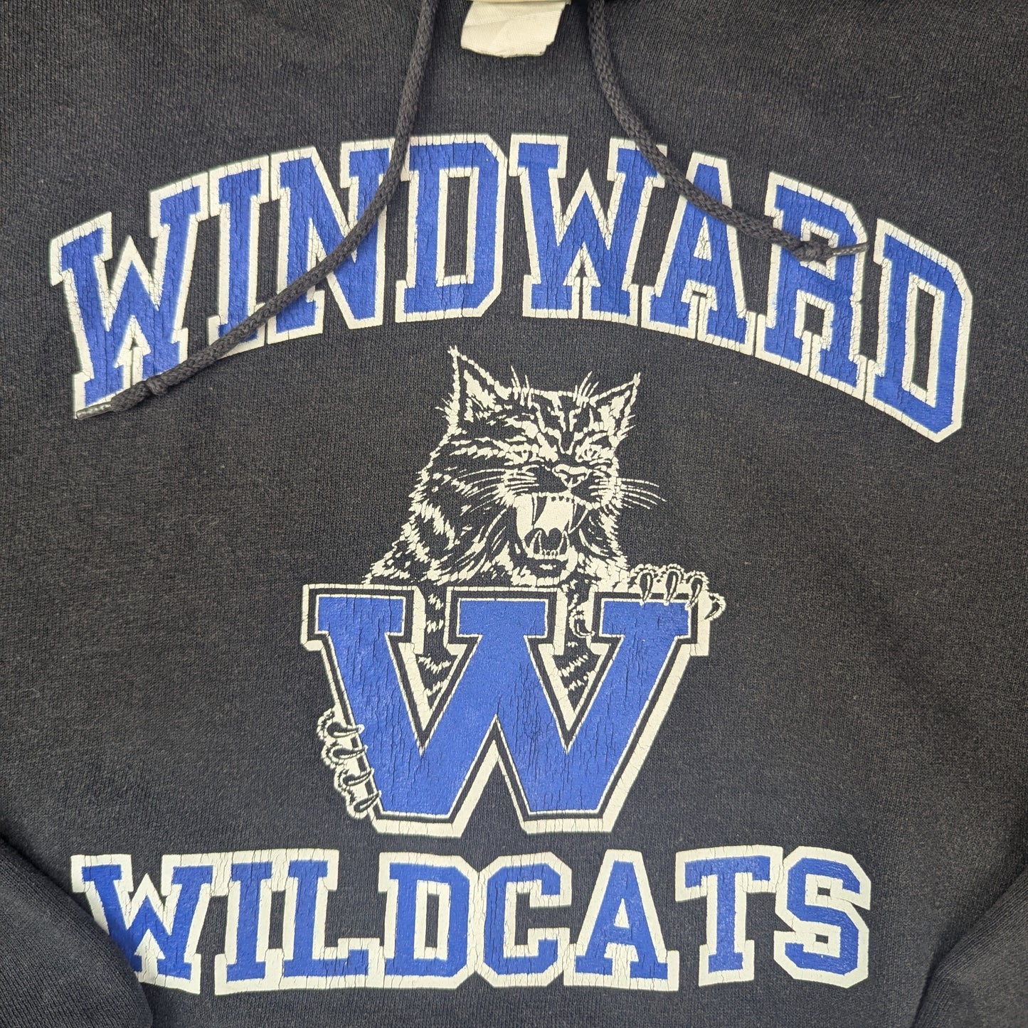 Vintage Lee Heavyweight Windward Wildcats Black Graphic Sweatshirt Size L
