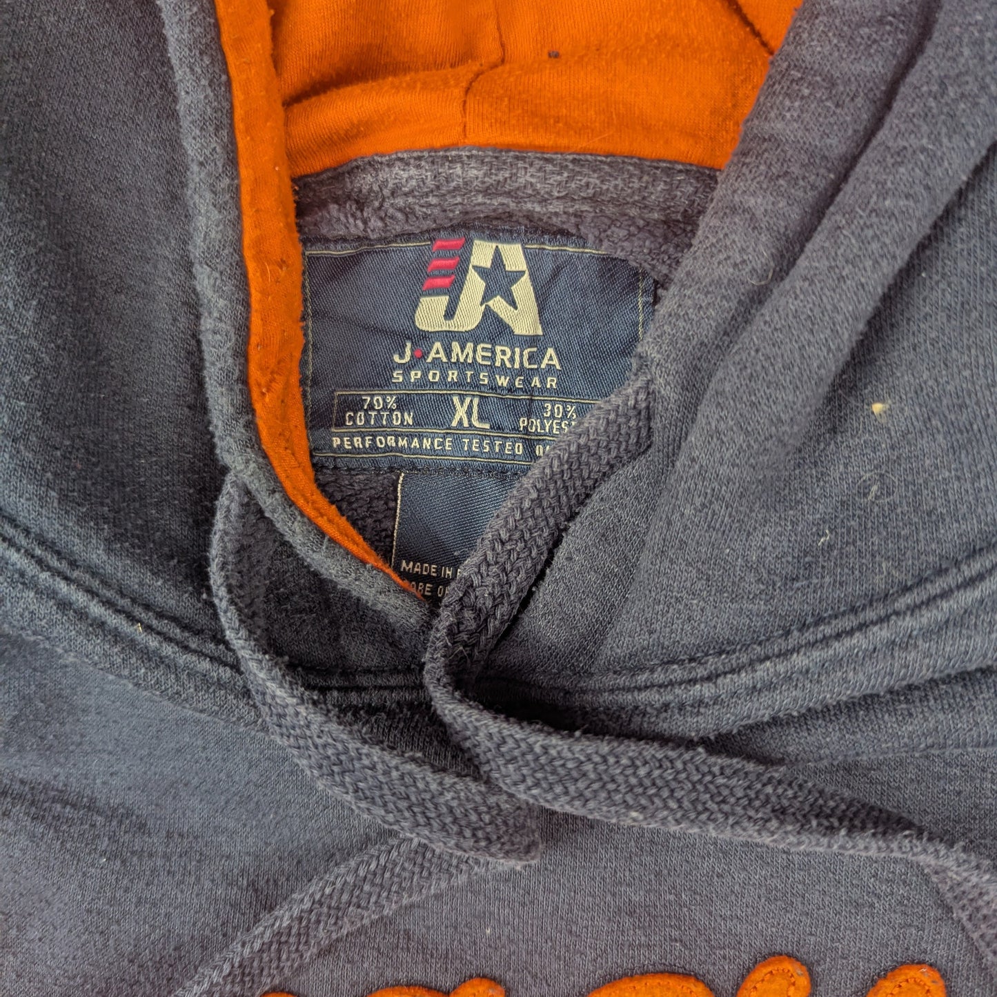 J. America Blue Orange Syracuse Orange Hoodie Size XL