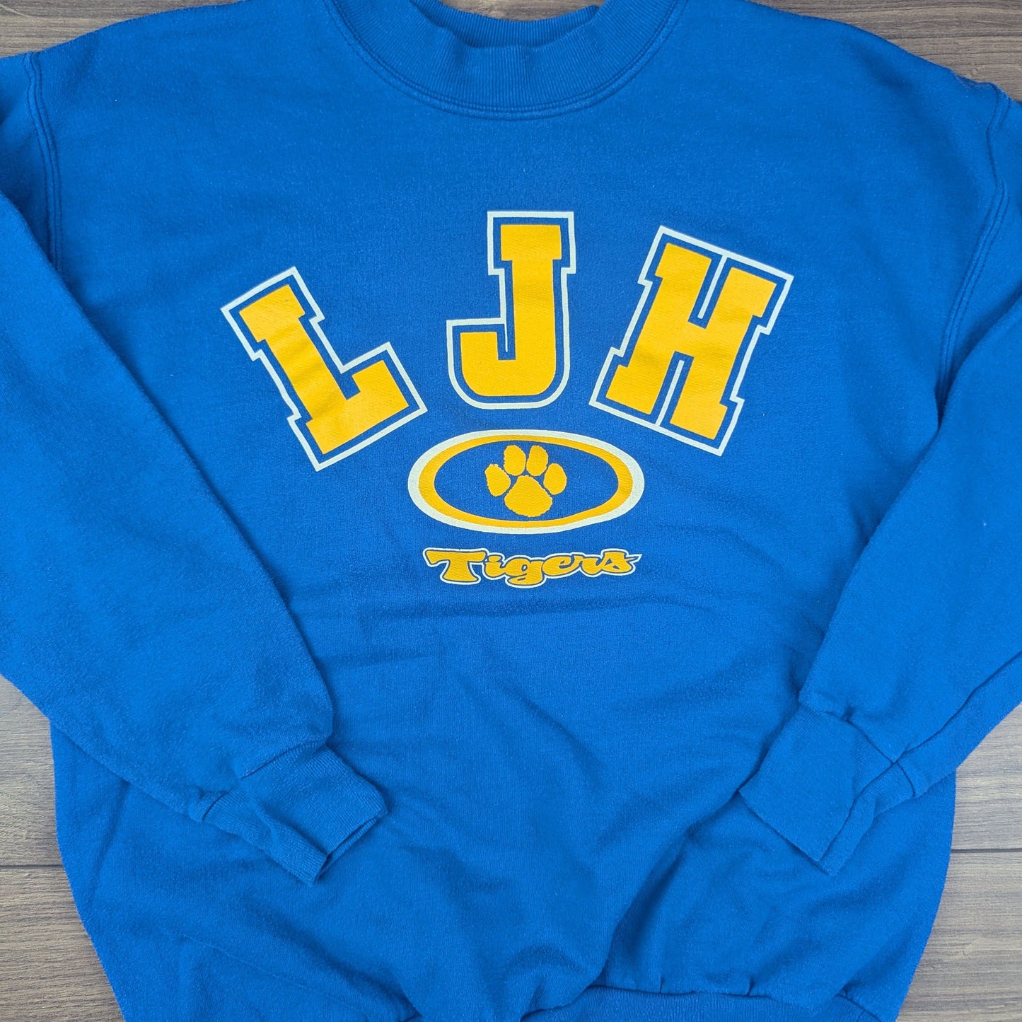 Blue Hanes Vintage LJH Tigers Graphic Sweatshirt Size S