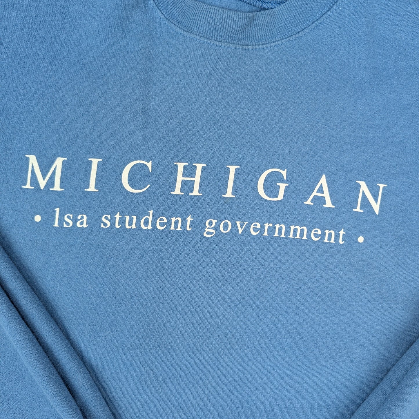 HANES Blue Michigan Graphic USA Sweatshirt Size S
