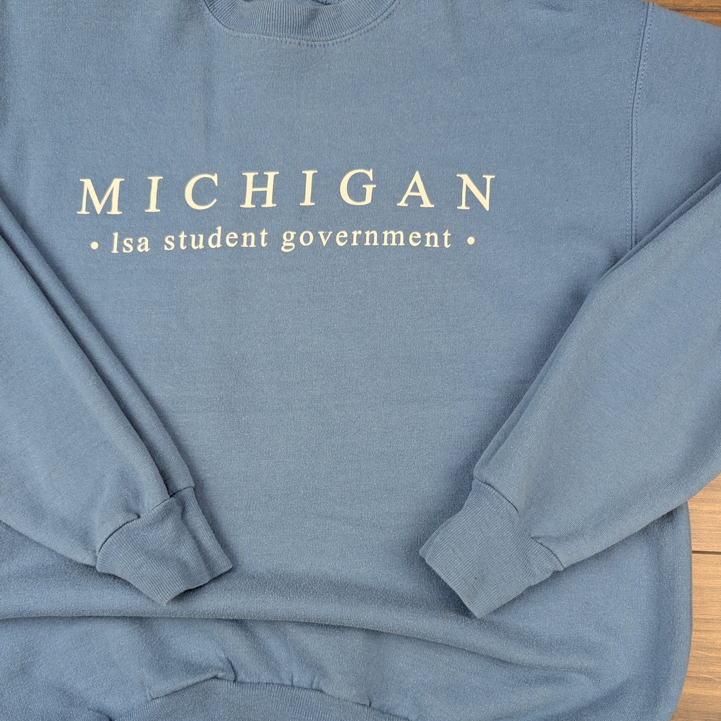 HANES Blue Michigan Graphic USA Sweatshirt Size S