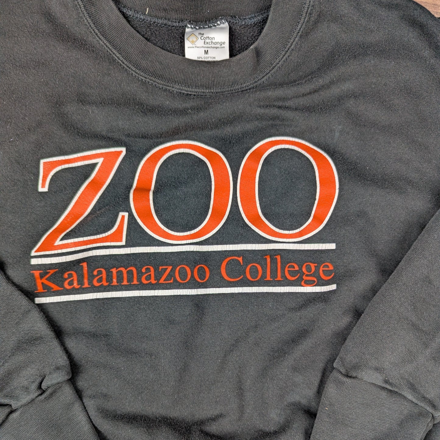 00's Vintage Black Zoo Kalamazoo College Graphic Sweatshirt Made in USA Size M
