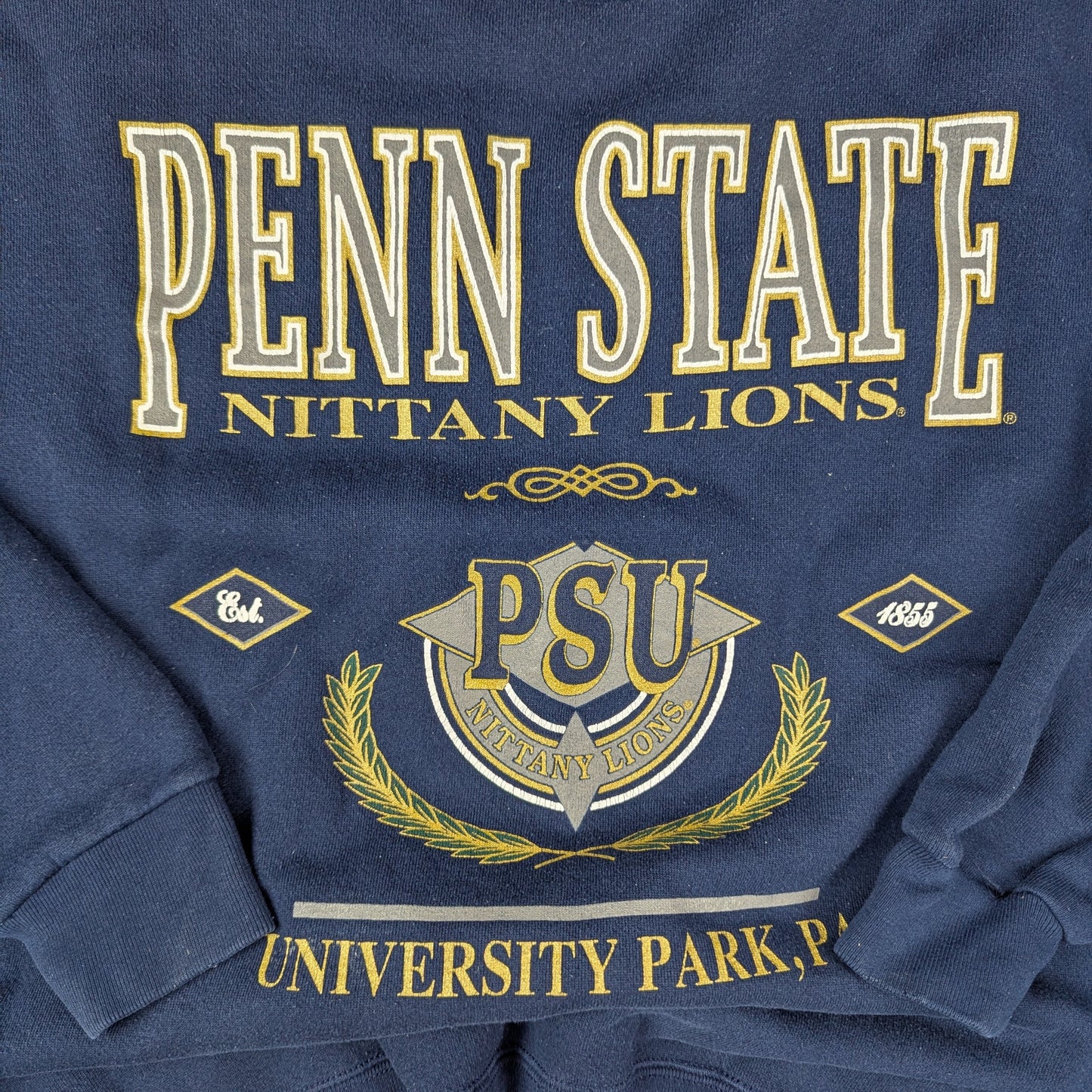 90's Vintage Navy Blue Penn State Nittany Lions College USA Sweatshirt Size XL