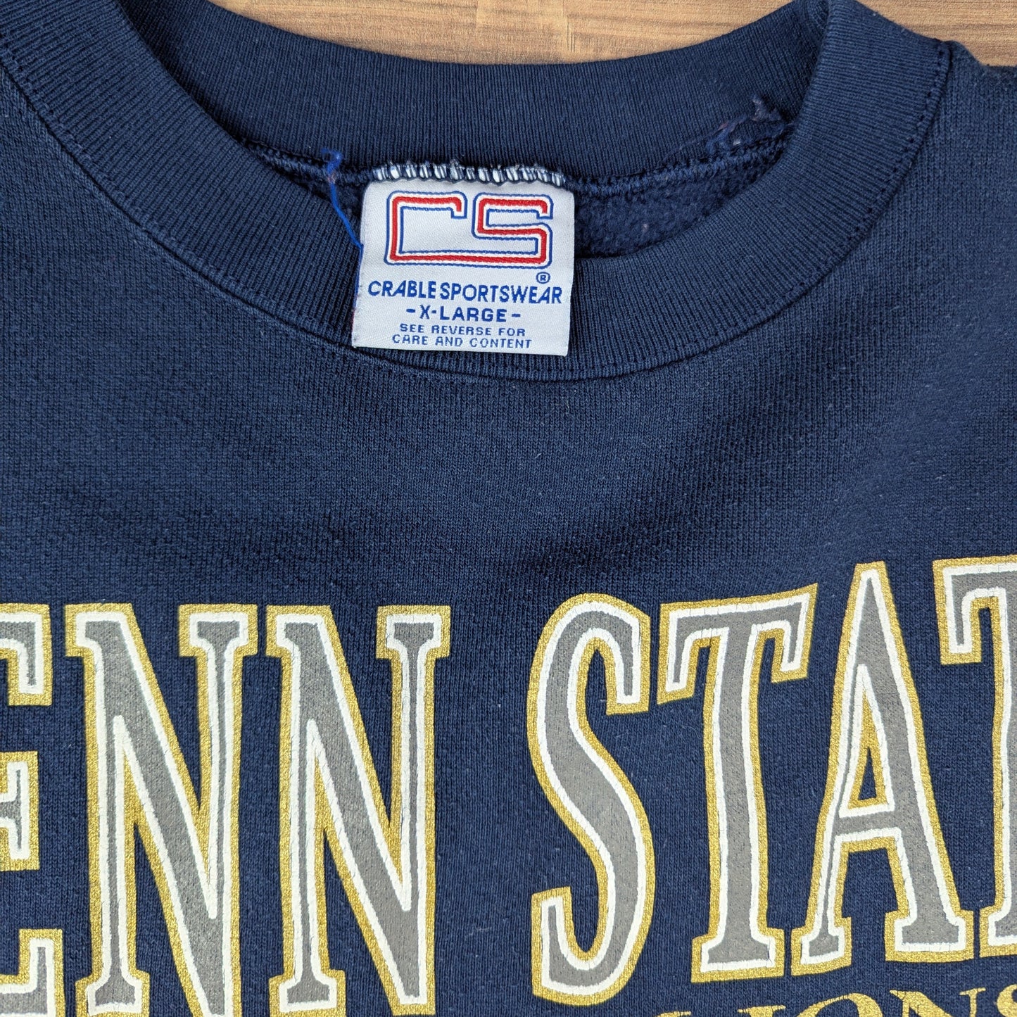 90's Vintage Navy Blue Penn State Nittany Lions College USA Sweatshirt Size XL