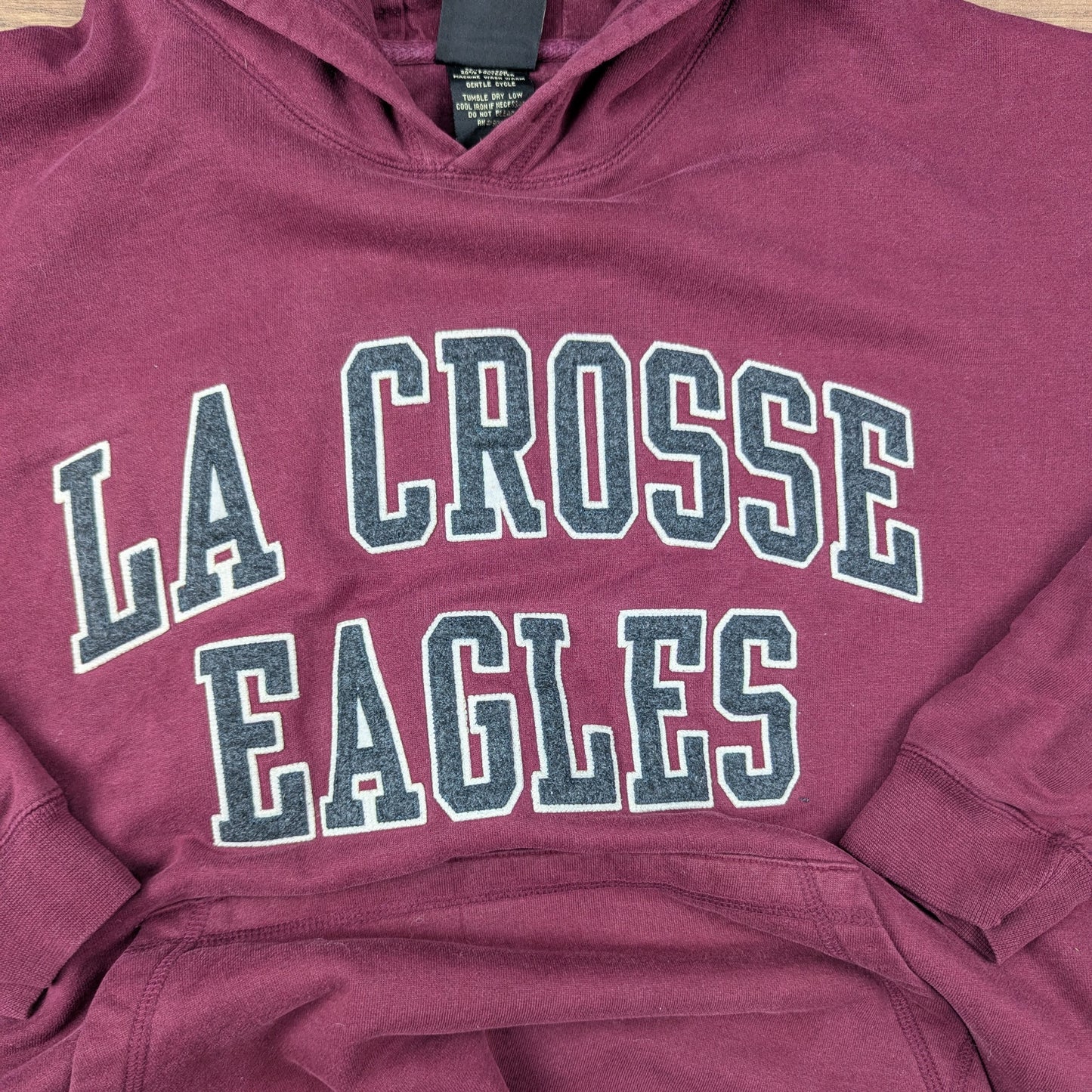 Ouray Vintage Burgundy La Crosse Eagles NCAA Graphic Hoodie Size L