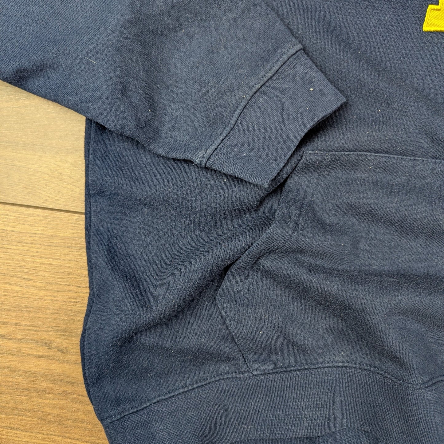 Vintage Stadium Athletics Michigan Wolverines Blue Yellow Hoodie Youth XL